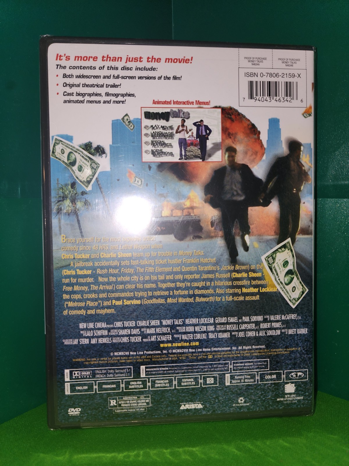 BRAND NEW – Money Talks (DVD, 1997, New Line) Chris Tucker Charlie Sheen