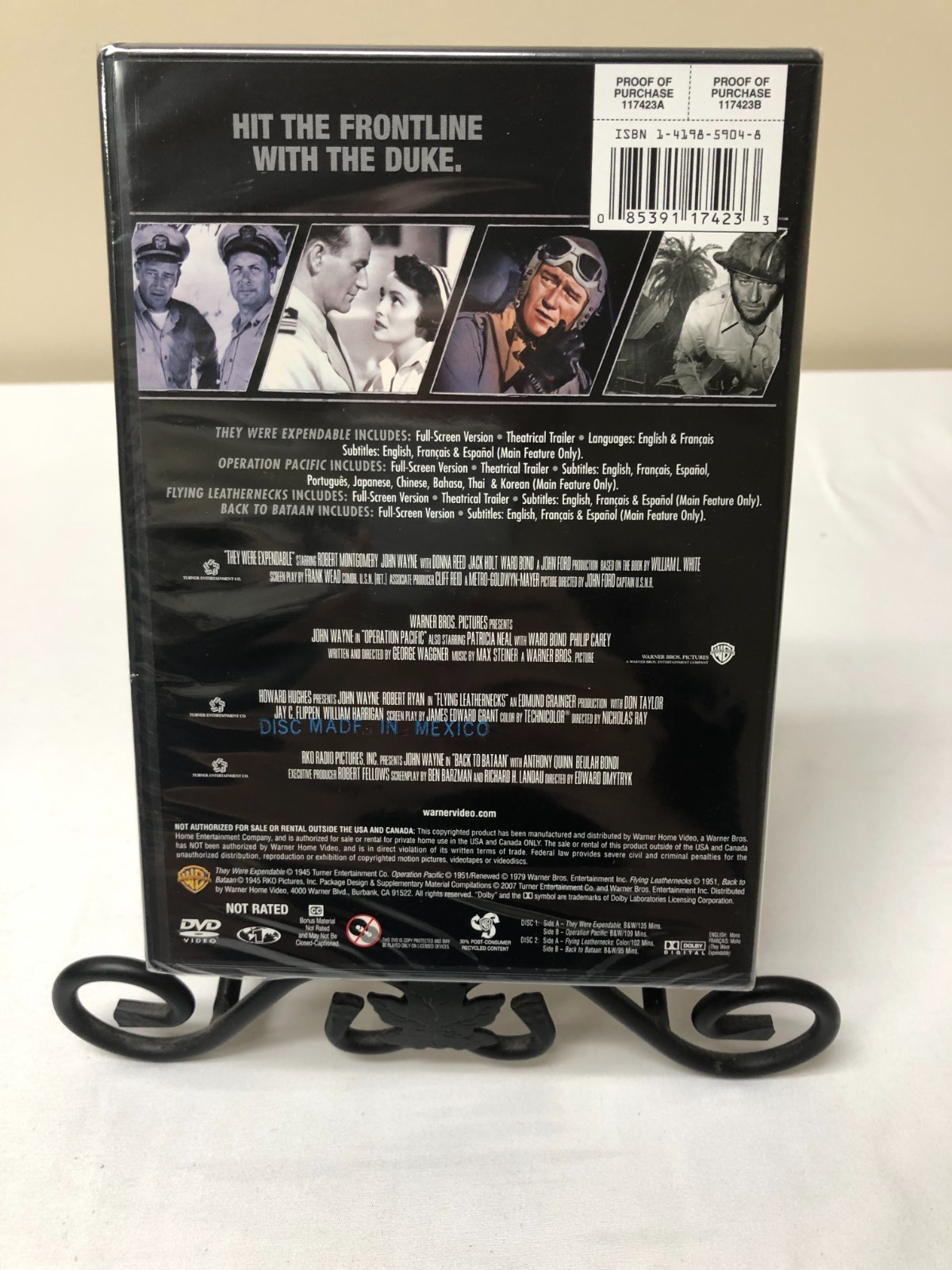 4 Film Favorites-John Wayne (DVD) Sealed-Back to Bataan-Flying Leathernecks-