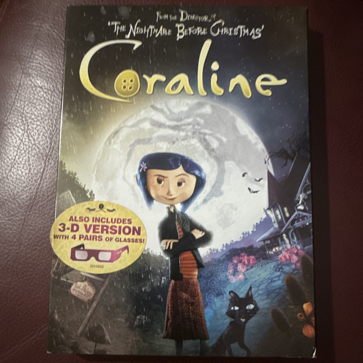 Focus Features Coraline DVD Widescreen 3D + Commentary PG 2009 100 Min