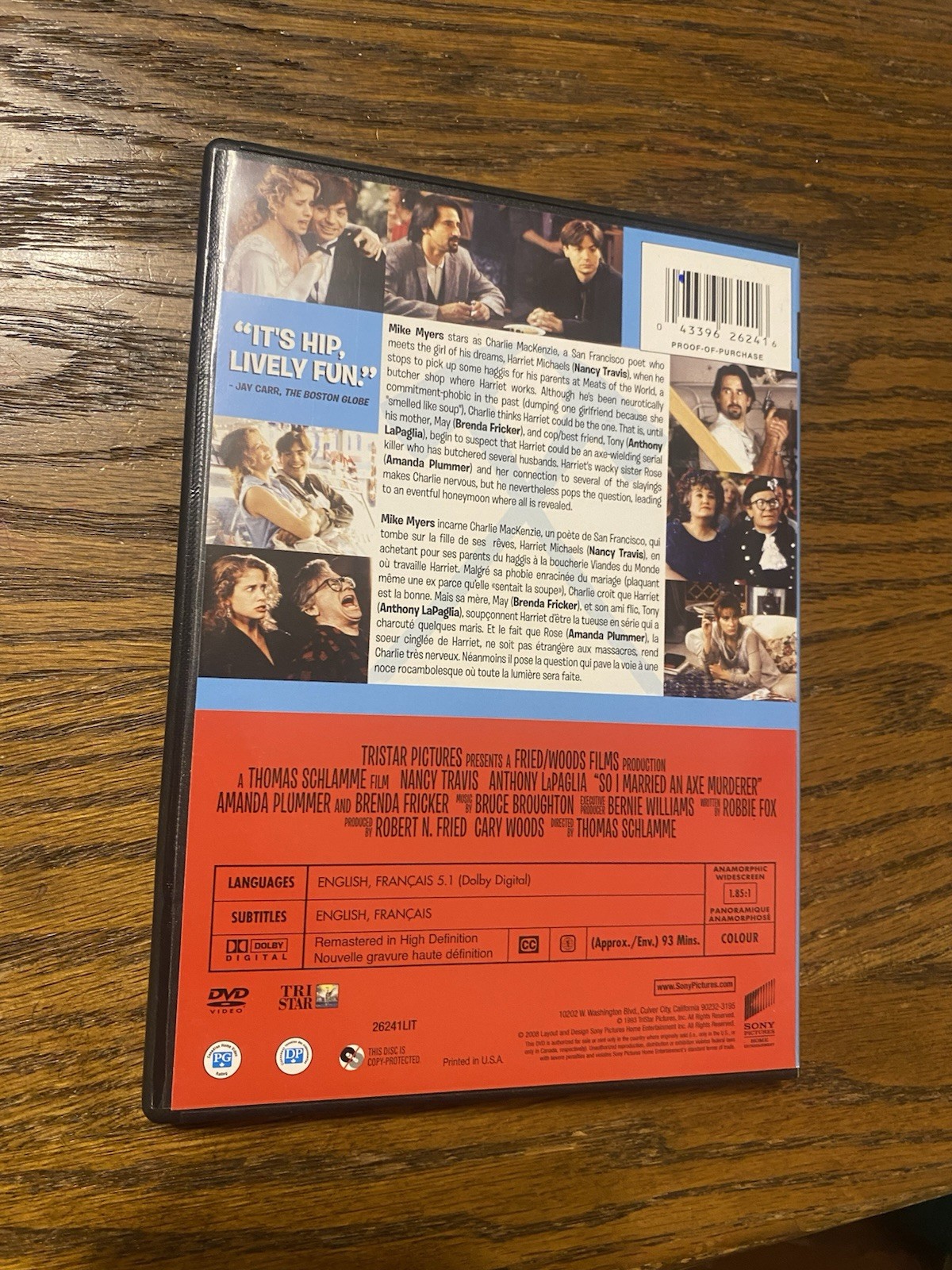 So I Married an Axe Murderer (DVD, 1993 Canadian) Mike Myers Nancy Travis Rare