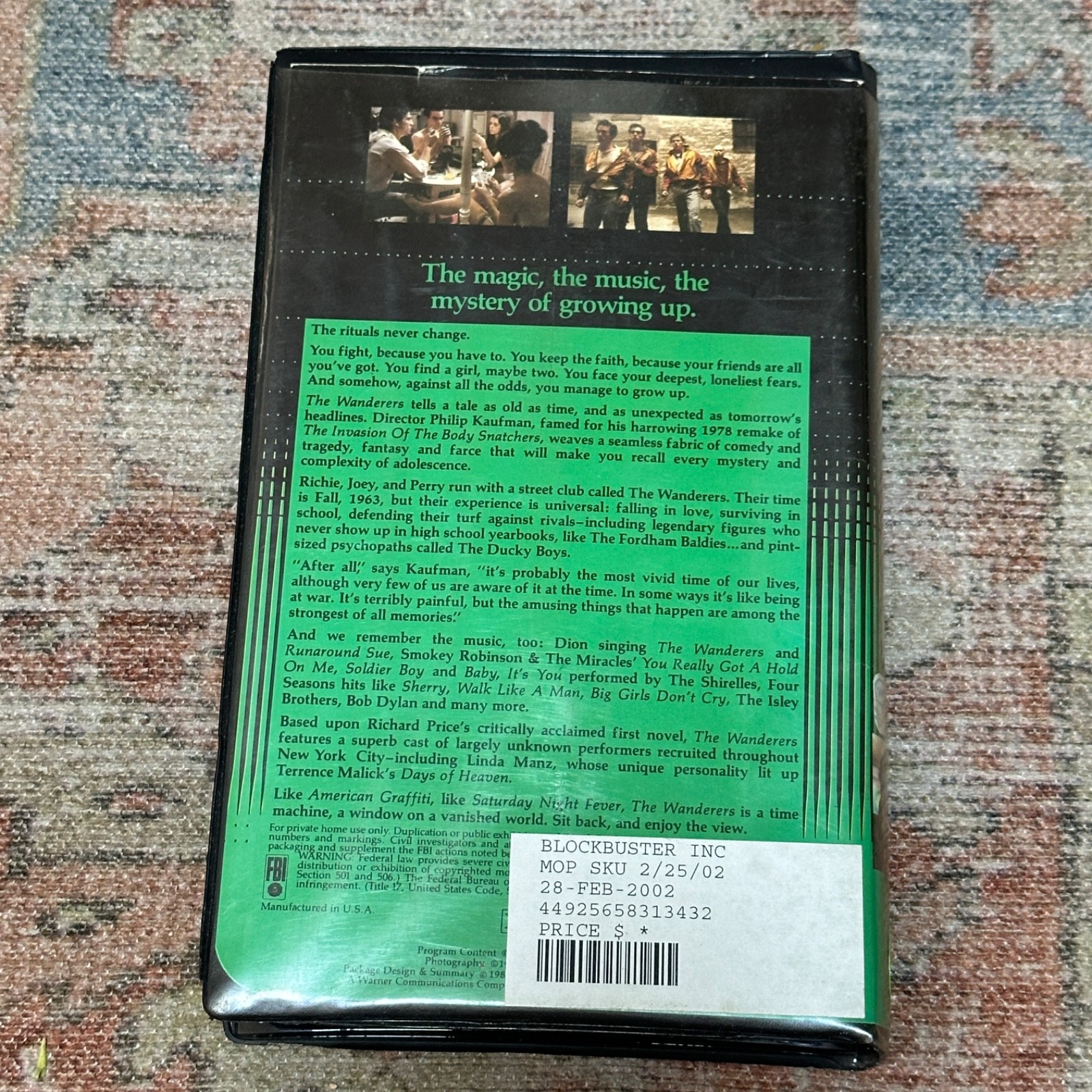 The Wanderers (VHS) RARE VHS! 1960’s New York Italian Street Gang! Ken Wahl!