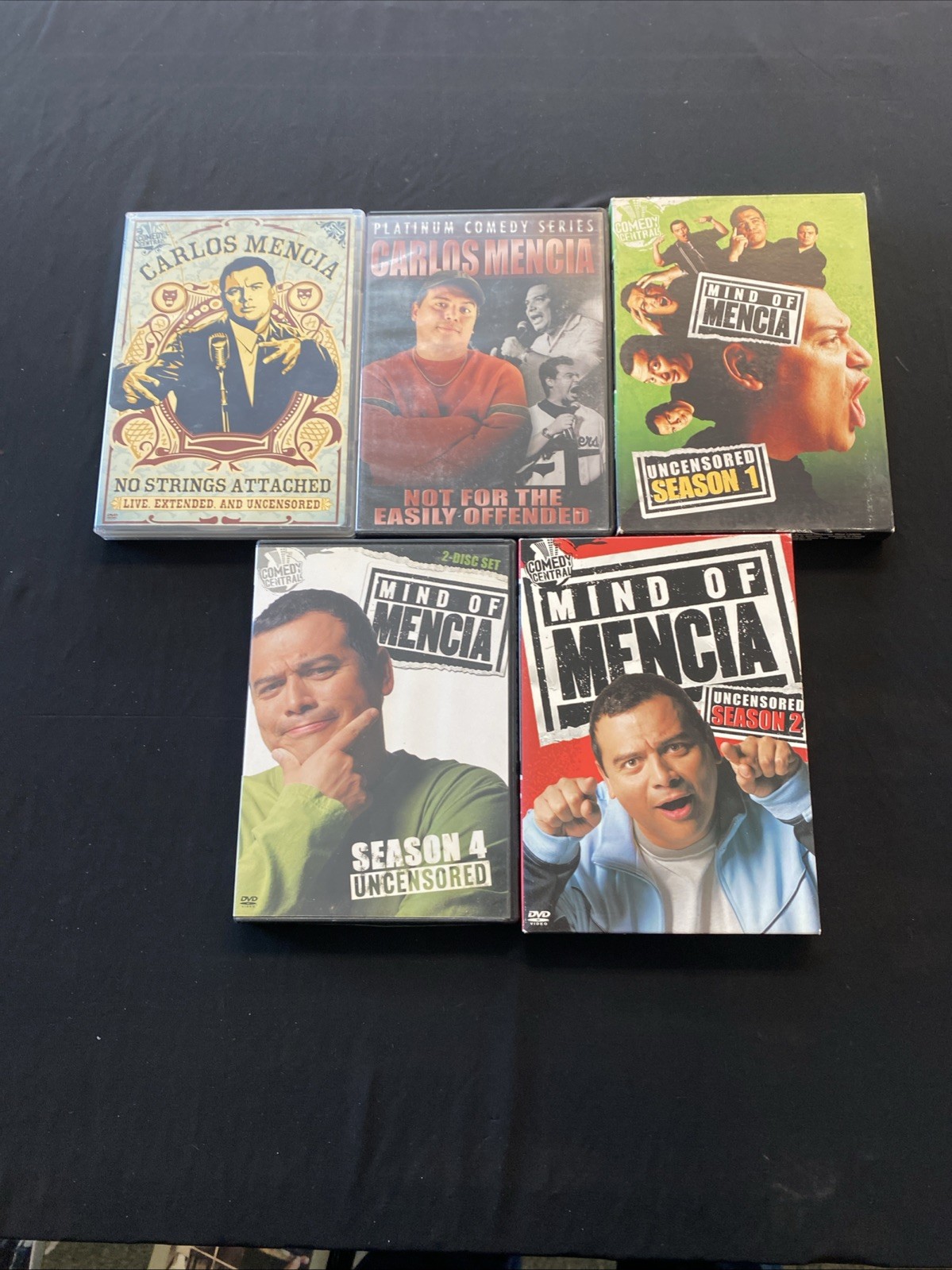Carlos Mencia DVD Lot (No Strings Attached, Platinum, Mind of Mencia S1, S2, S4
