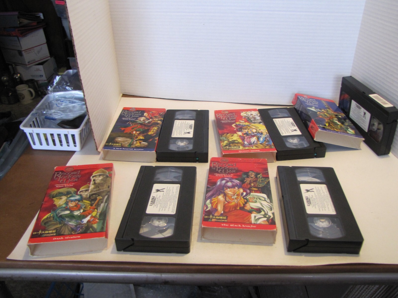 VTG LOT OF 5 RECORD OF LODOSS WAR VHS TAPES USED 1801, 1802, 1805, 1806 & 1808
