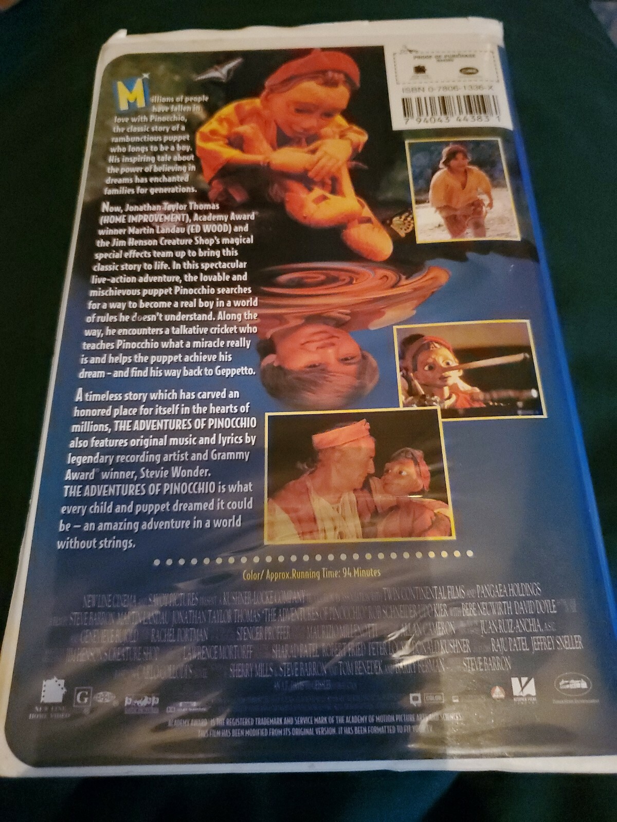 The Adventures of Pinocchio (VHS, 1996, Clamshell) Martin Landau