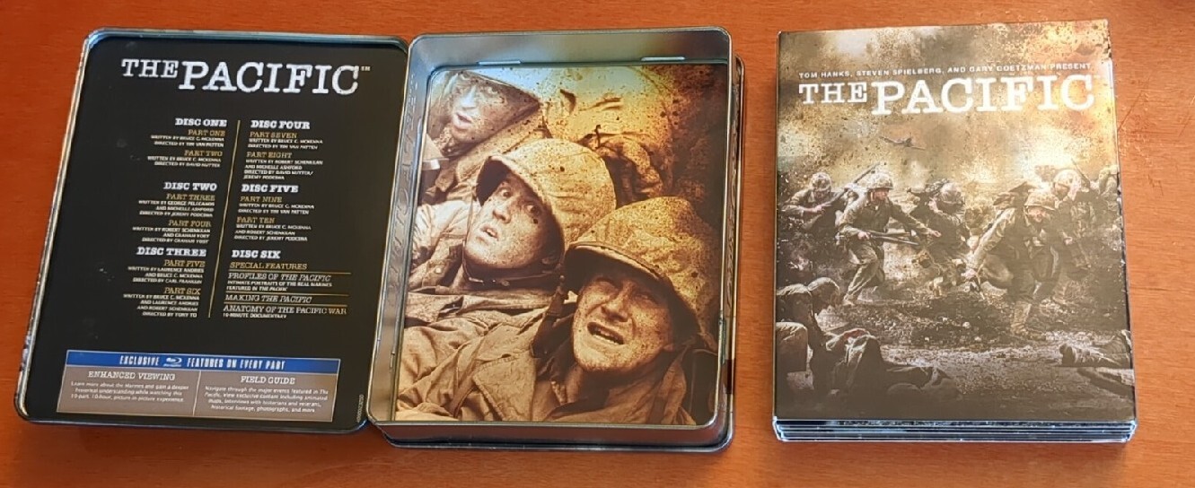 the pacific blu ray tin Tom Hanks Steven Spielberg Gary Goetzman HBO