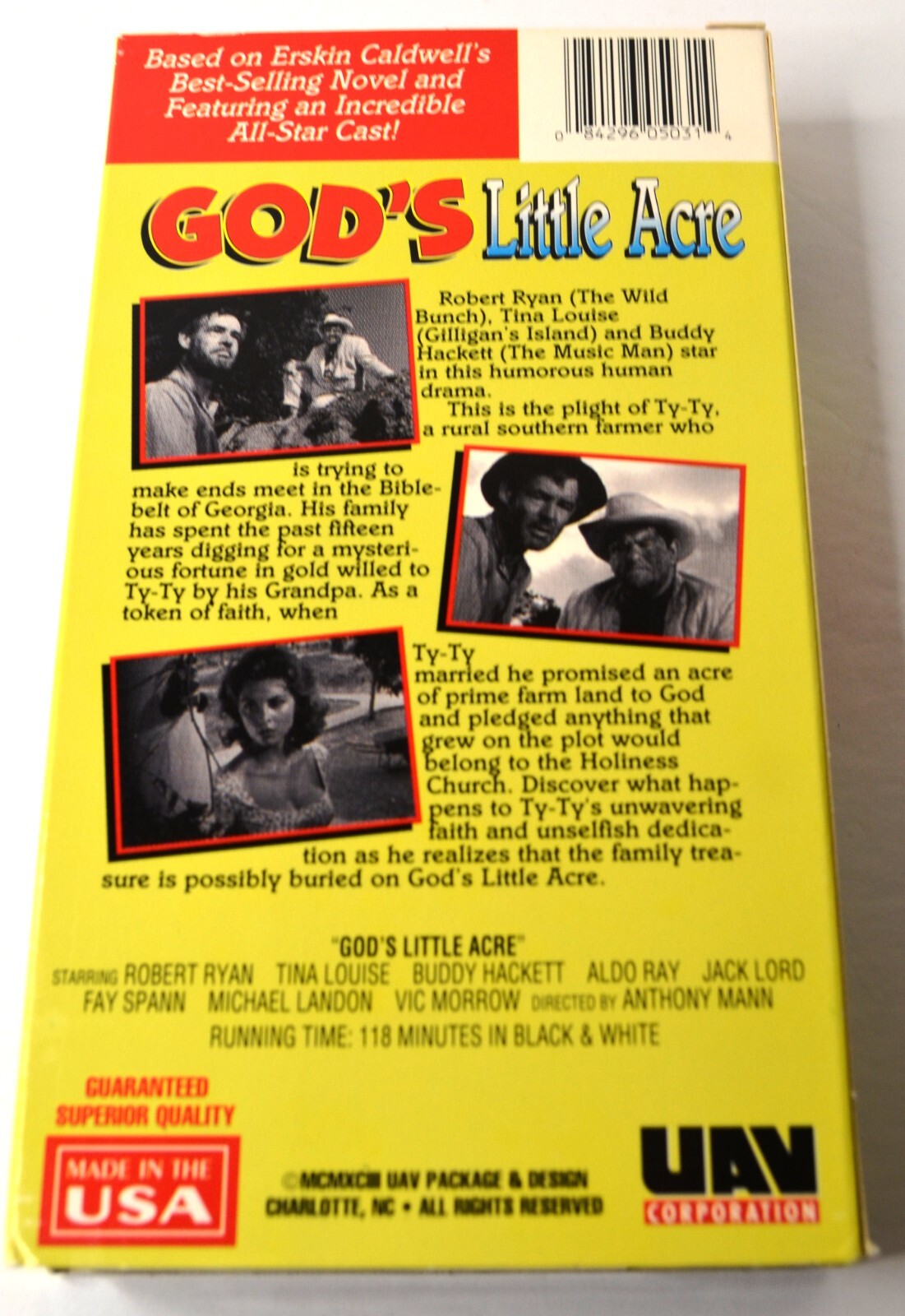 1958 GOD’S LITTLE ACRE VHS TAPE STARRING ROBERT RYAN MICHAEL LANDON JACK LORD