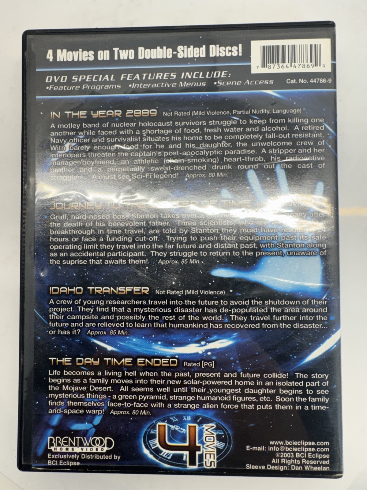 DVD – Time Travelers – Four Movie DVD Set – USED