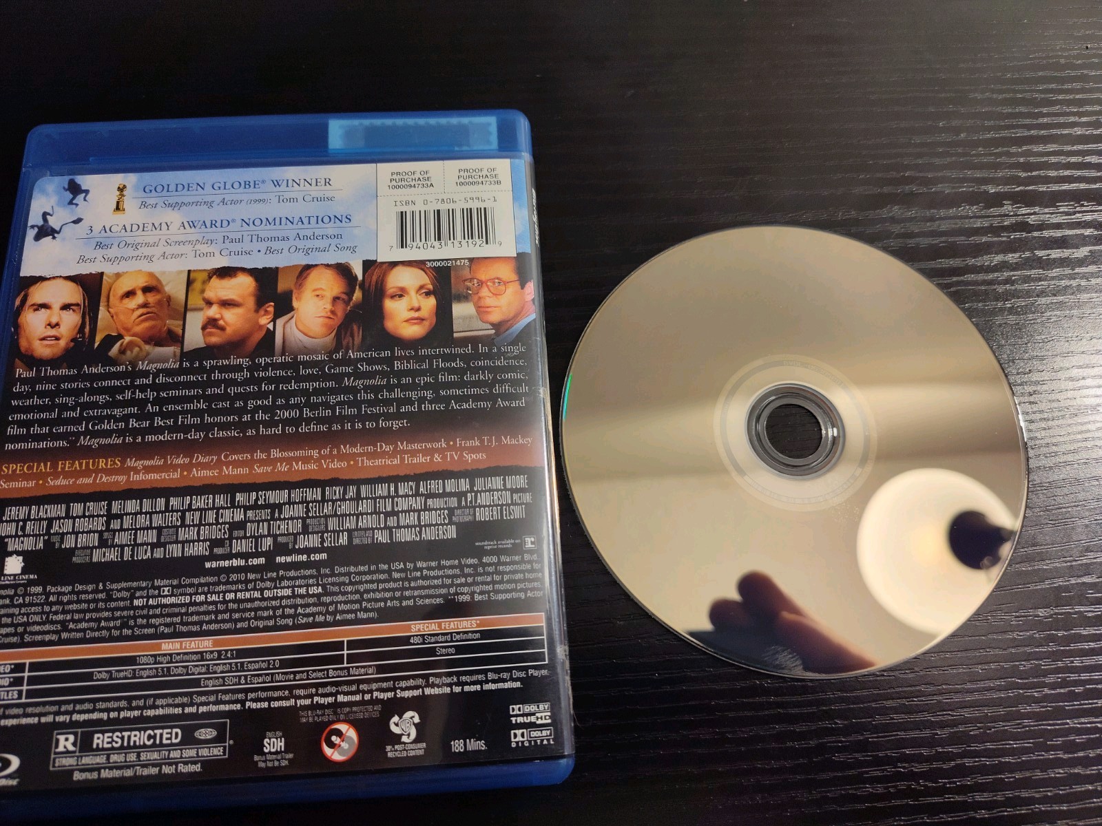 Magnolia Blu-ray Paul Thomas Anderson Tom Cruise Drama New Line Cinema