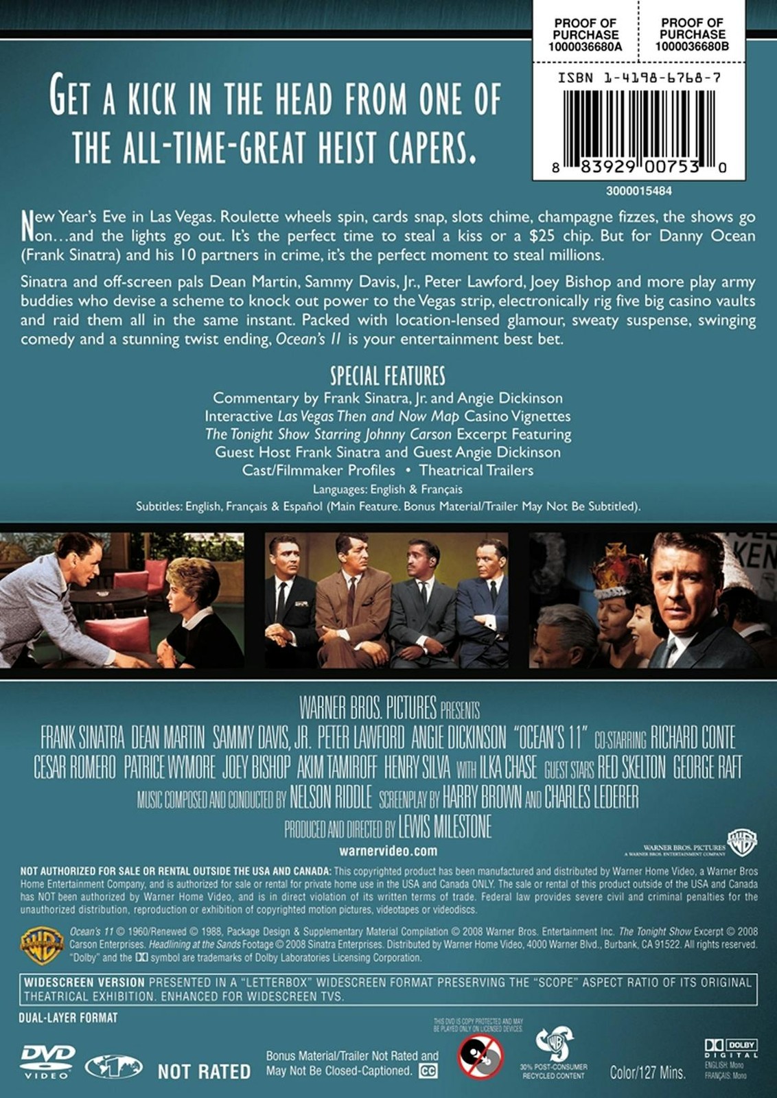 Ocean’s 11 DVD Frank Sinatra NEW