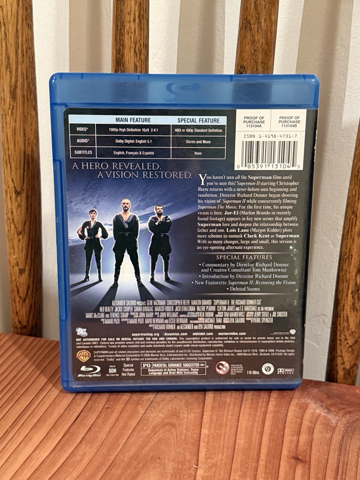 SUPERMAN II Richard Donner Cut Blu-ray Christopher Reeve Gene Hackman FREE SHIP