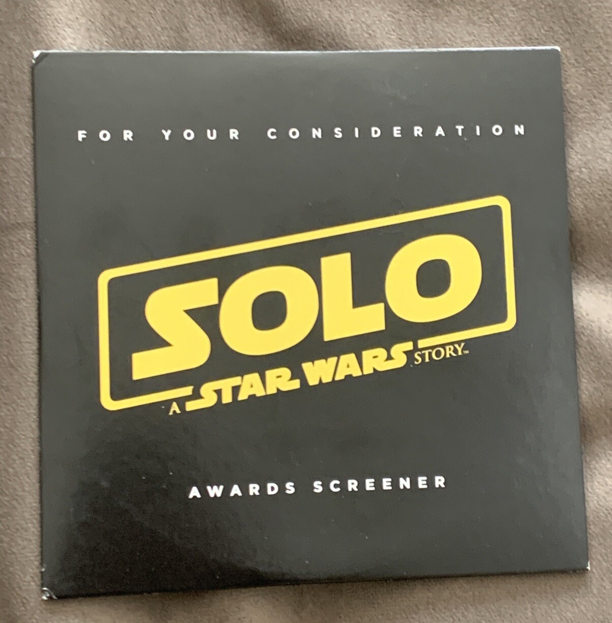 SOLO A STAR WARS STORY DVD FYC AWARDS SCREENER FOR YOUR CONSIDERATION