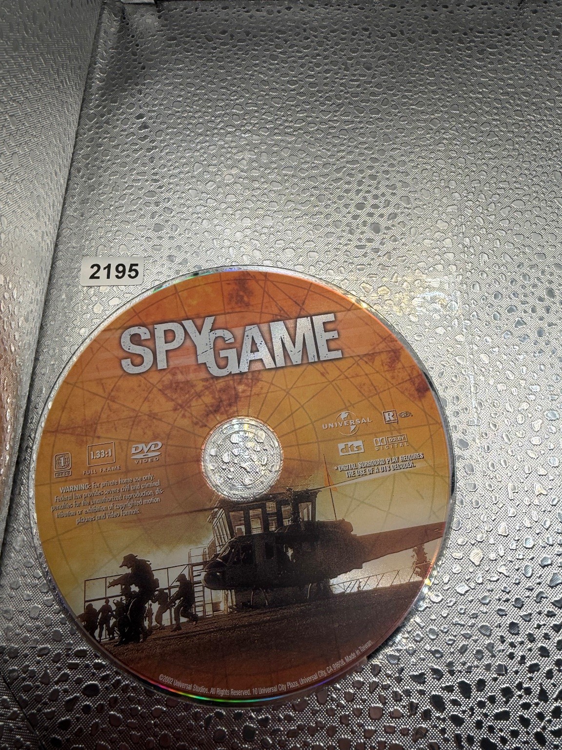 Spy Game DVD 2002 Full Frame Robert Redford Brad Pitt Tony Scott Action Thriller