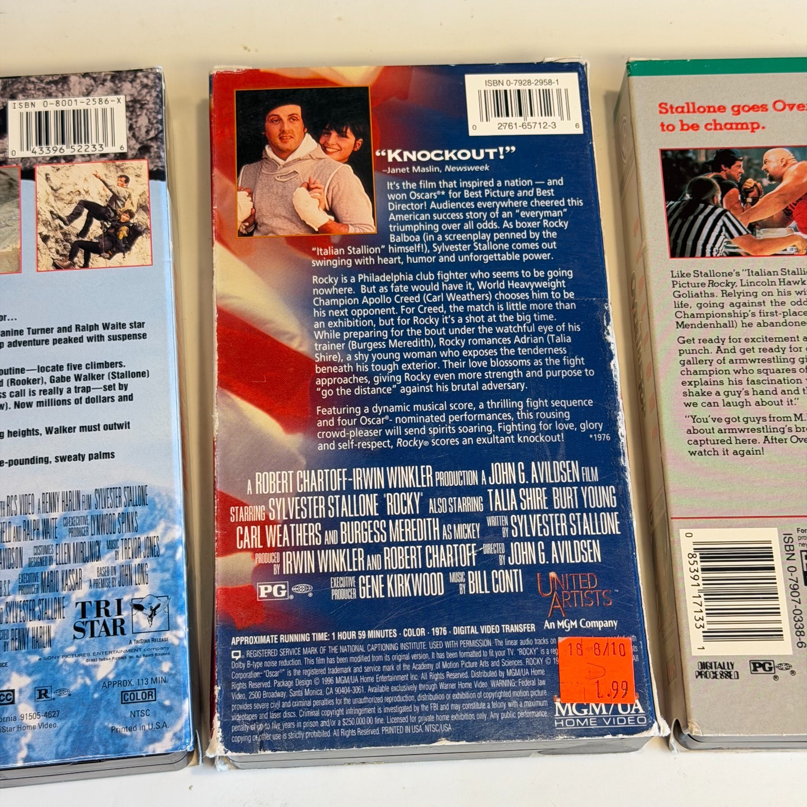 Stallone VHS Lot Rocky Cliffhanger Over The Top Action Boxing