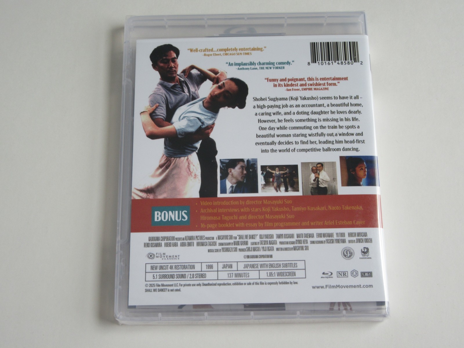 SHALL WE DANCE? (Blu-ray) Masayuki Suo, Koji Yakusho FILM MOVEMENT OOP RARE!!!