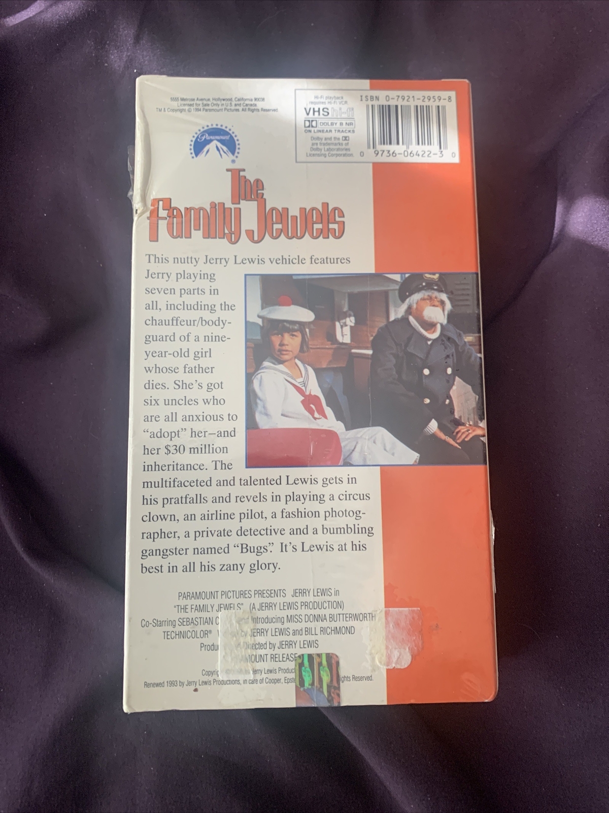 The Family Jewels (VHS, 1993) Jerry Lewis,Sebastian Cabot New Tear Plastic/Box