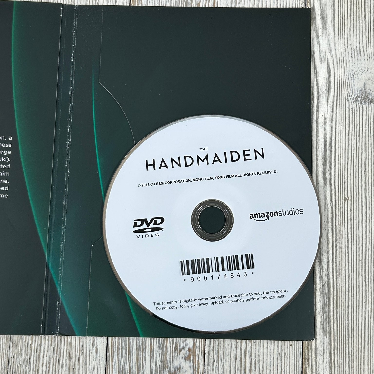 The Handmaiden DVD 2016 Park Chan-Wook Amazon Studios FYC Screener