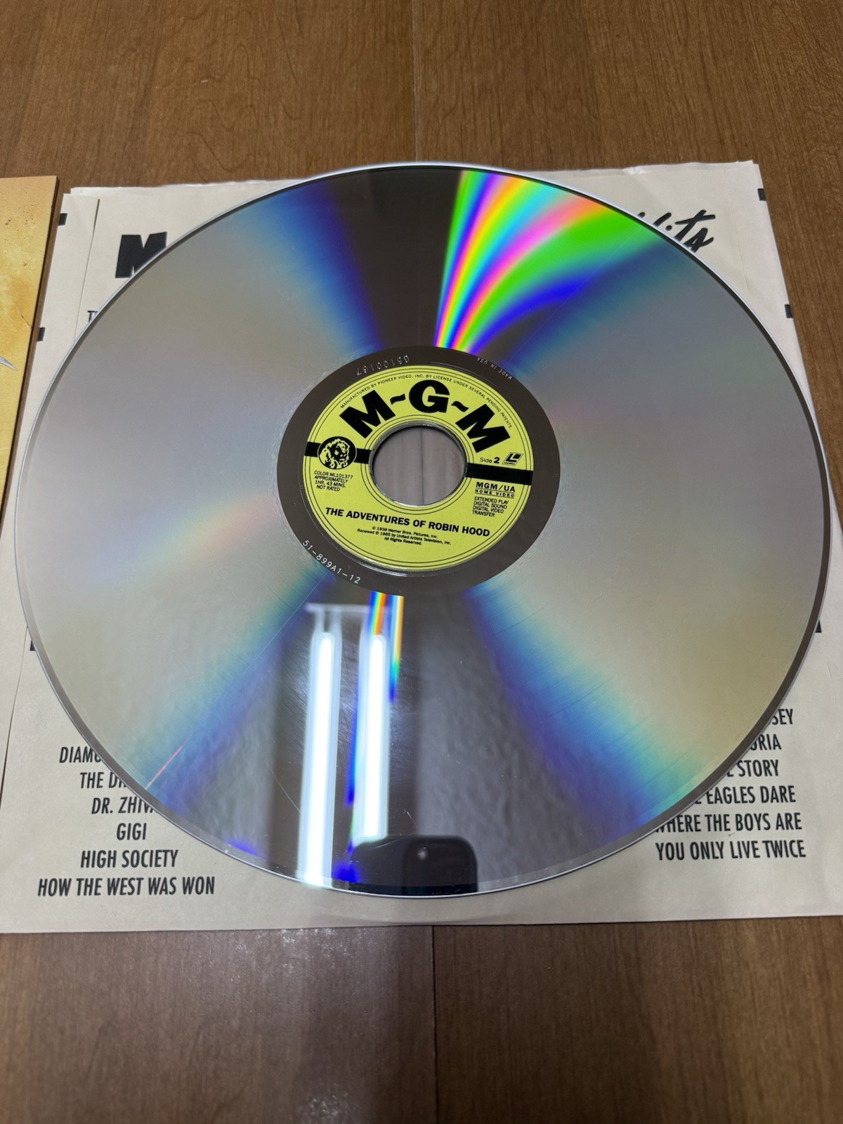 “The Adventures of Robin Hood” Extended Play Laserdisc LD – Errol Flynn 1938 WB