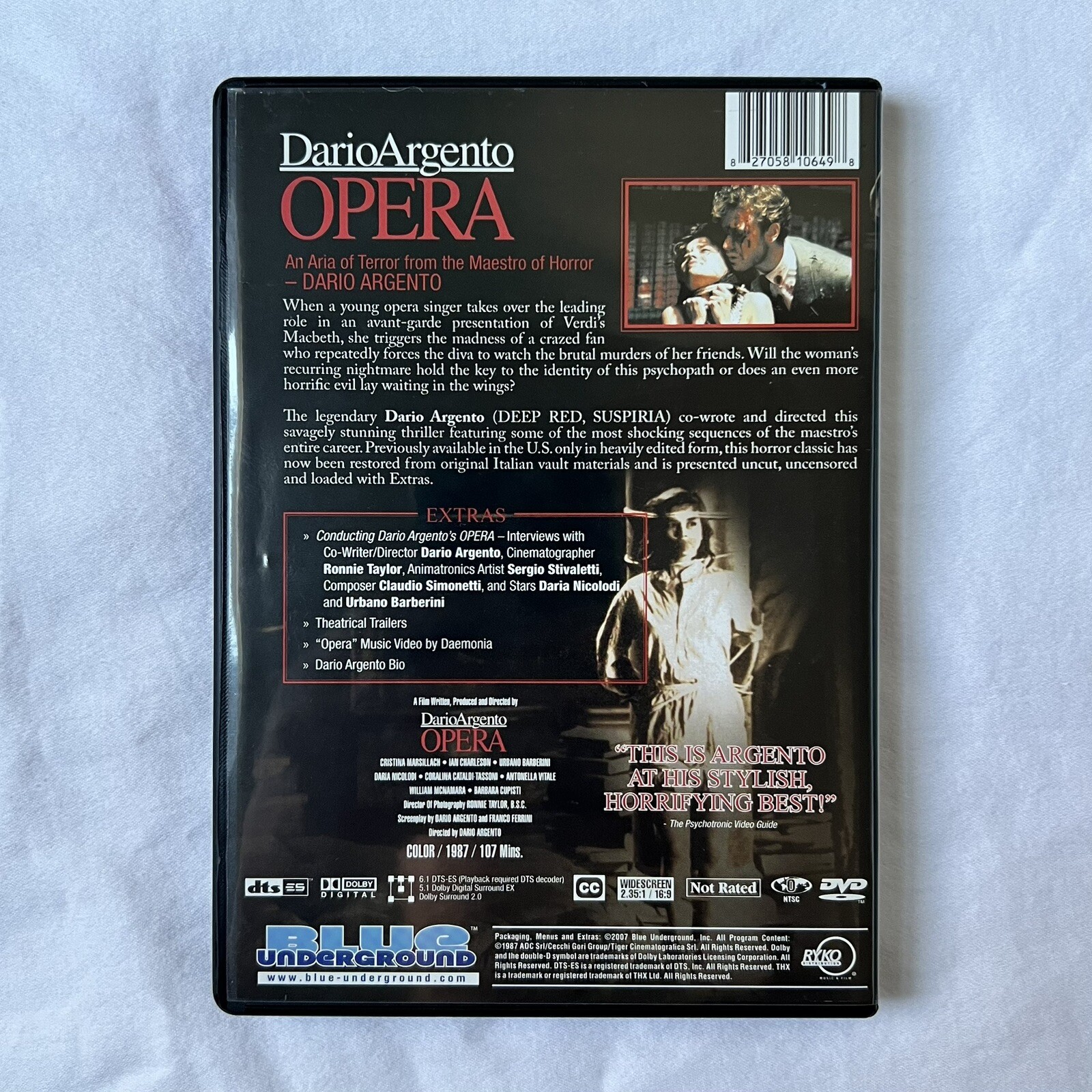 Opera (DVD, 1987) – 2007 Blue Underground Remaster