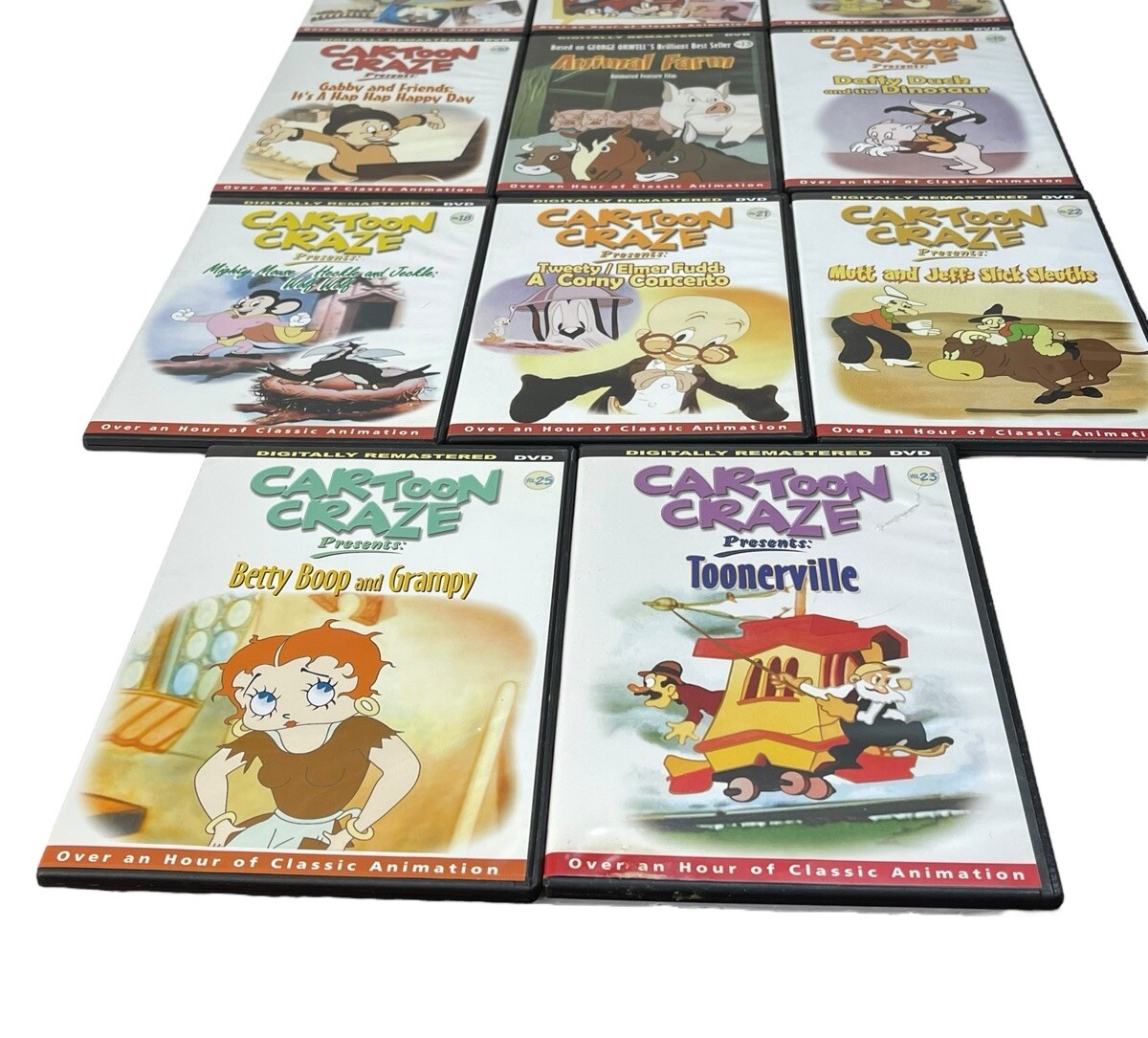 Lot of 11 Cartoon Craze DVDs Casper Felix The Cat Mighty Mouse Tweety Betty Boop