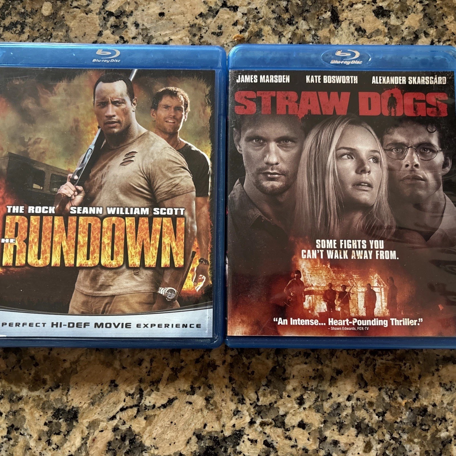 Straw Dogs + Rundown 2 Blu-ray Lot The Rock James Marsden Kate Bosworth