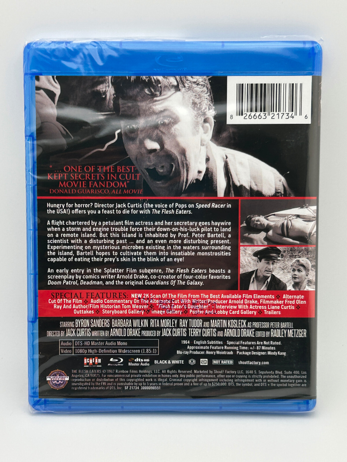 The Flesh Eaters (1964) Blu-ray Scream Factory Ltd. Ed. 60s Horror Sci-Fi NEW