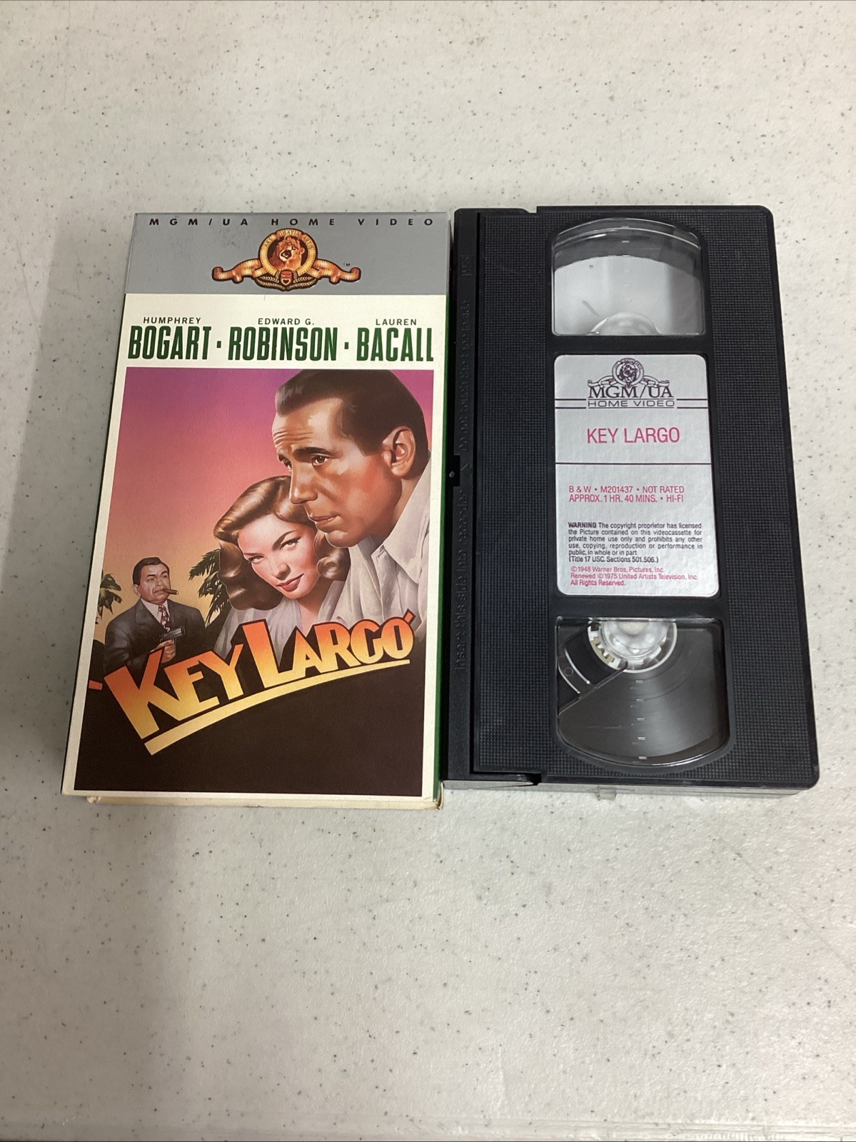Key Largo VHS Tape: Bogart, Bacall, Robinson