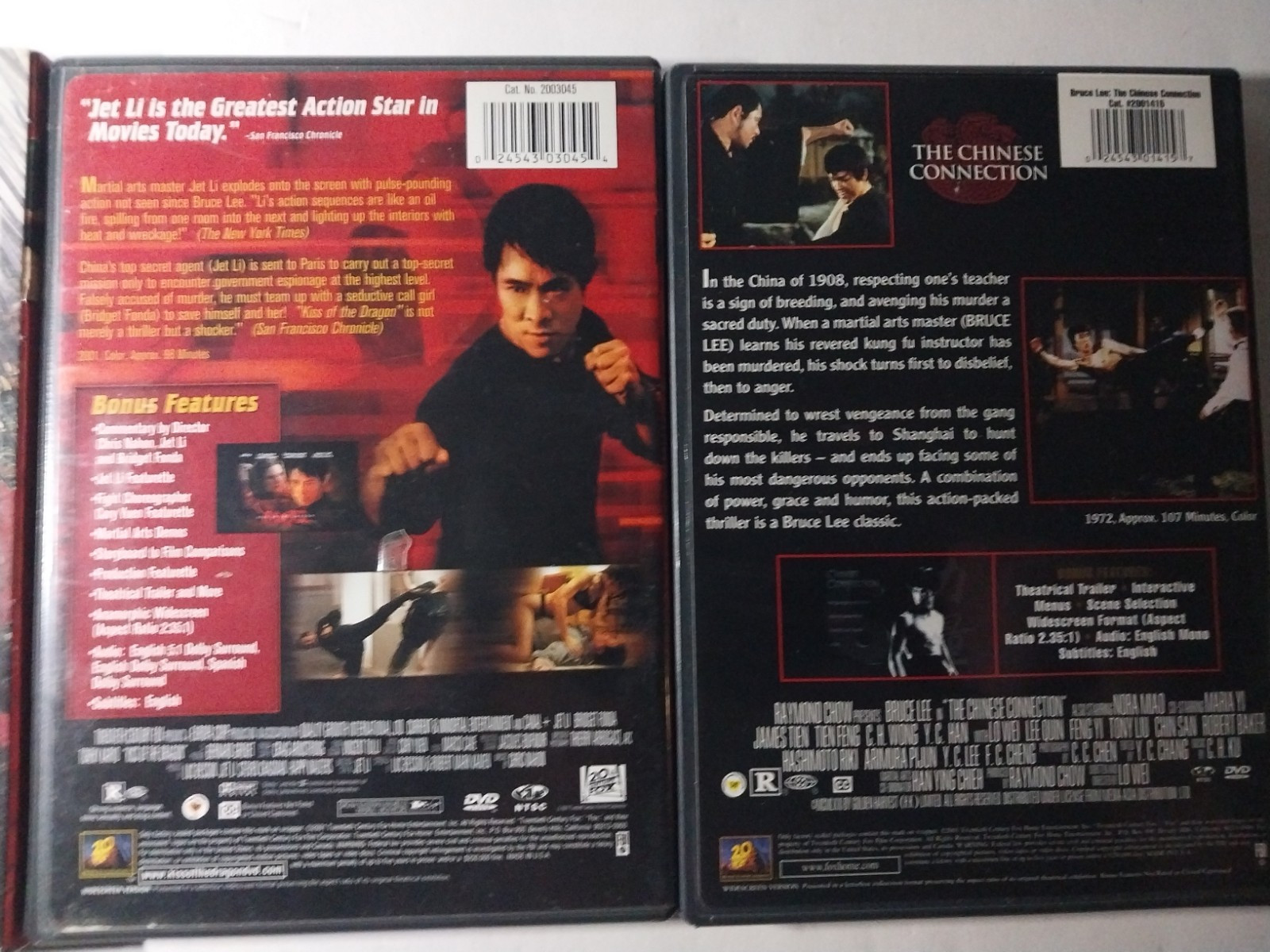 Lot of 5 Martial Arts Movies on DVD (Michelle Yeoh, Chow Yun Fat, Jet Li)