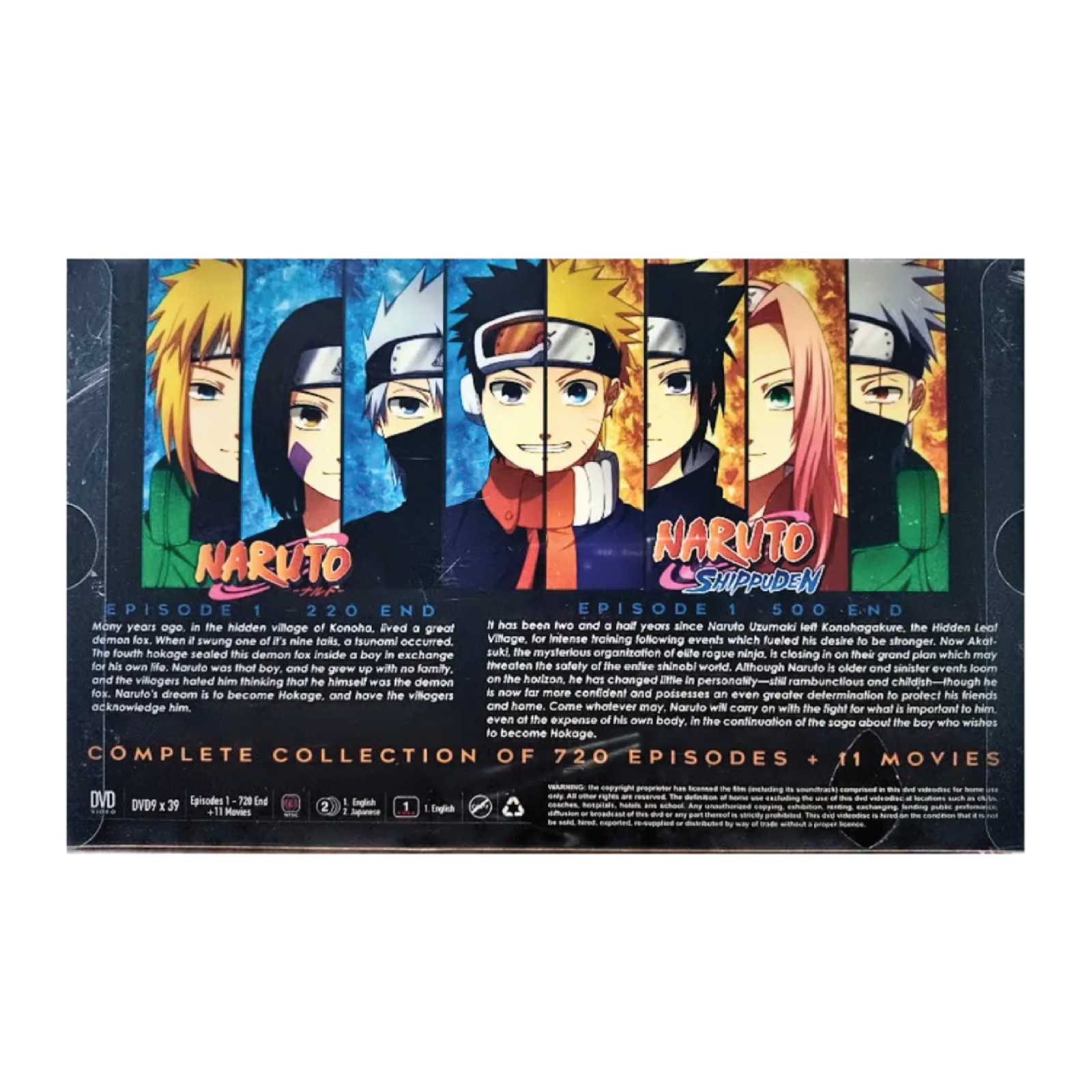 Naruto & Naruto Shippuden Complete DVD 1-720 Episodes & 11 Movies [English Dub]