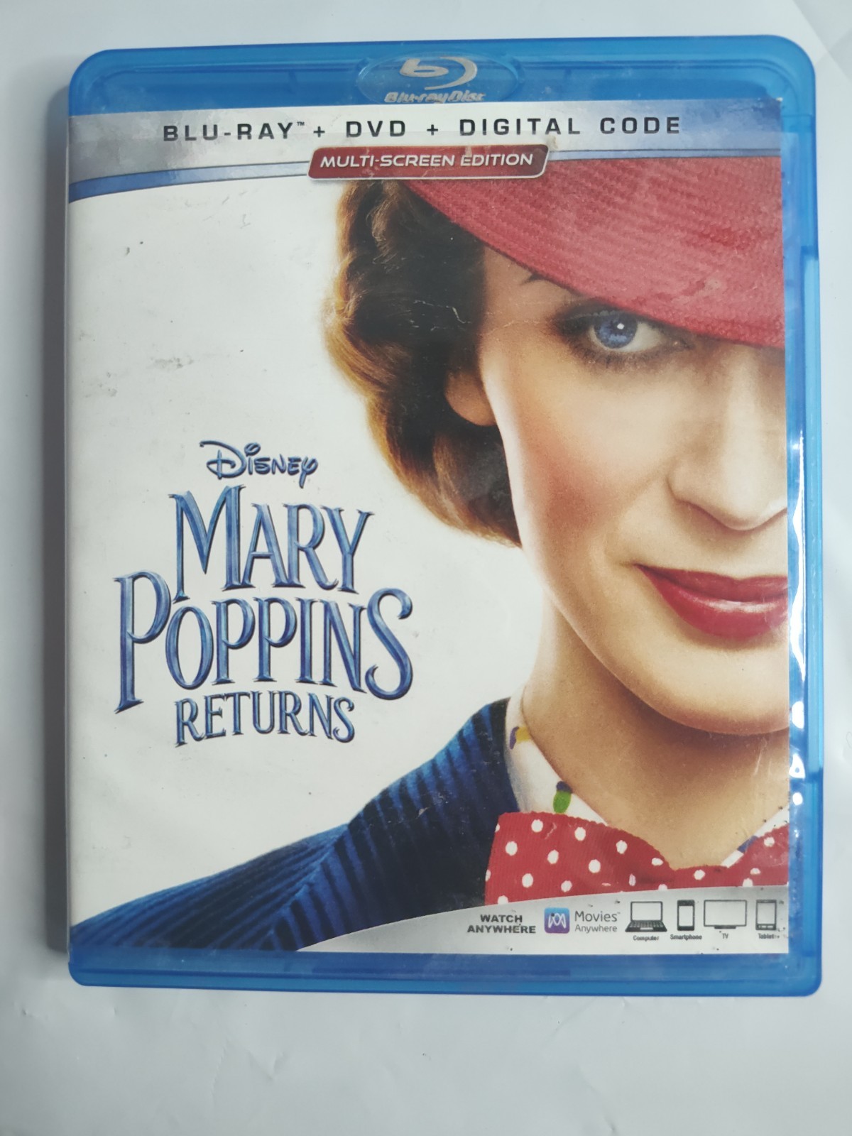 Mary Poppins Returns (Blu-ray+DVD, 2018) Emily Blunt, Lin-Manuel Miranda