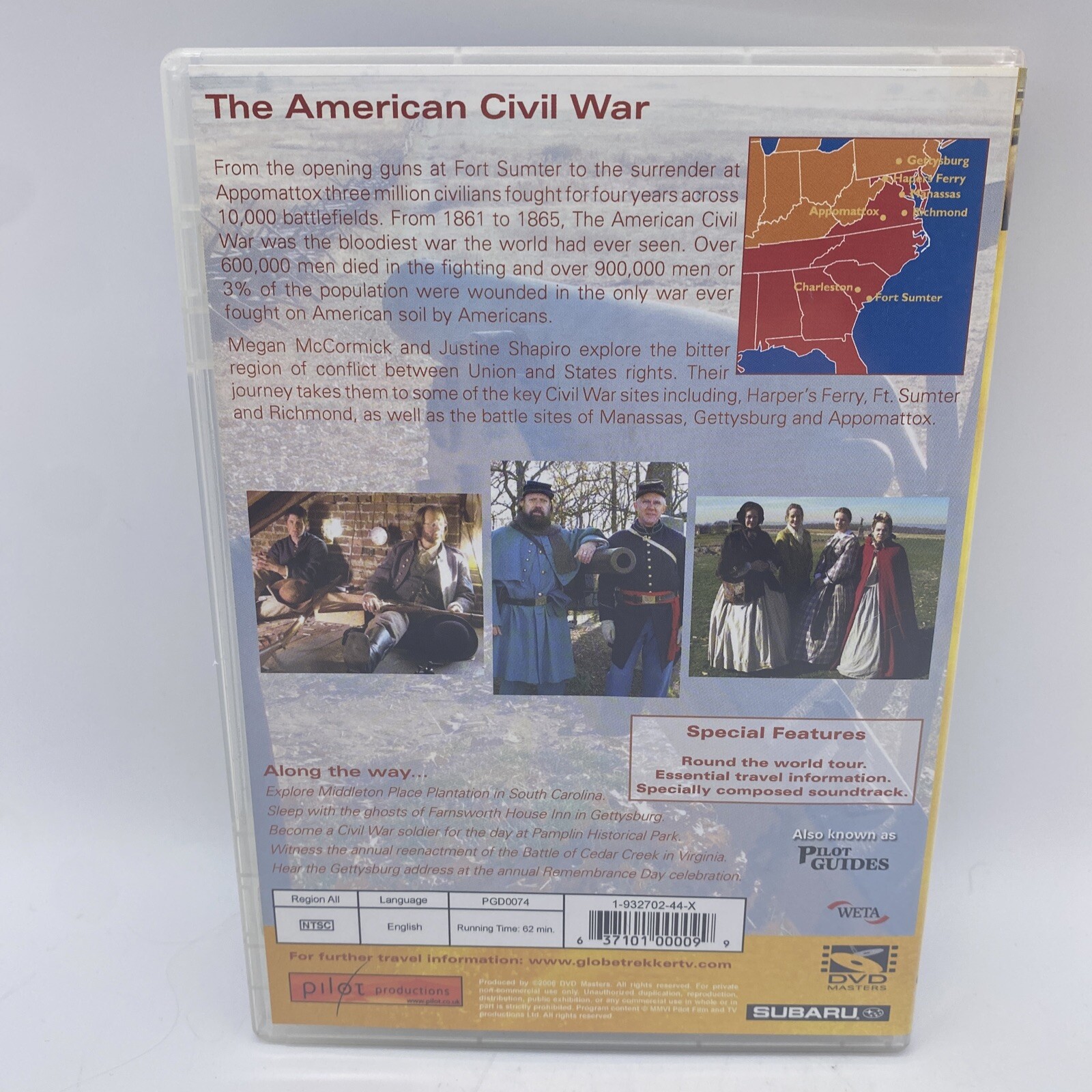 2006 GLOBE TREKKER American Civil War DVD By Justine Shapiro & Megan McCormick