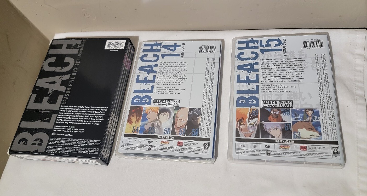 Lot Of 3 Bleach Original And Uncut Box Set: Season 5, 14, 15 – The Assault DVD