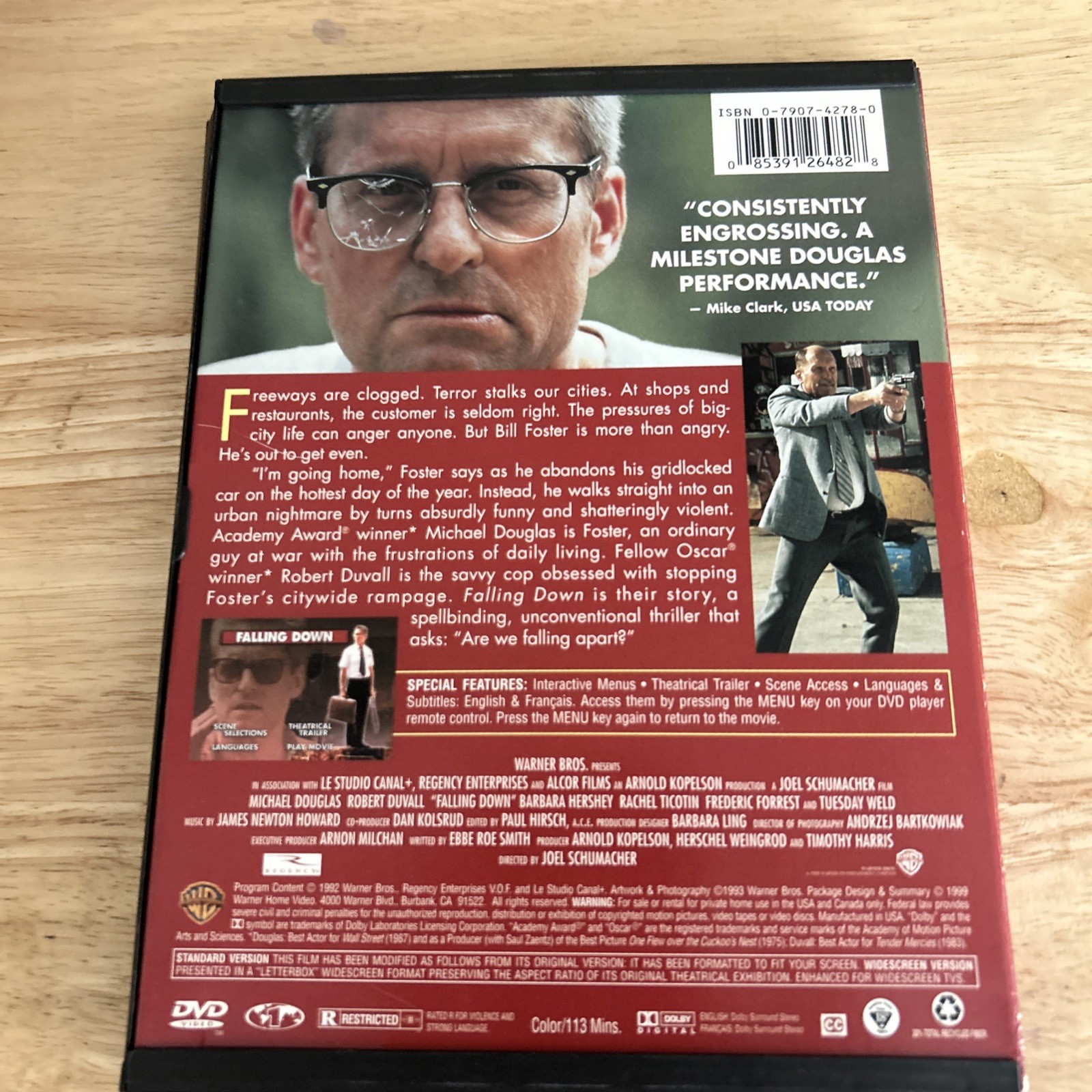 Falling Down (DVD, 1999 1993) Michael Douglas Robert Duvall Joel Schumacher OOP