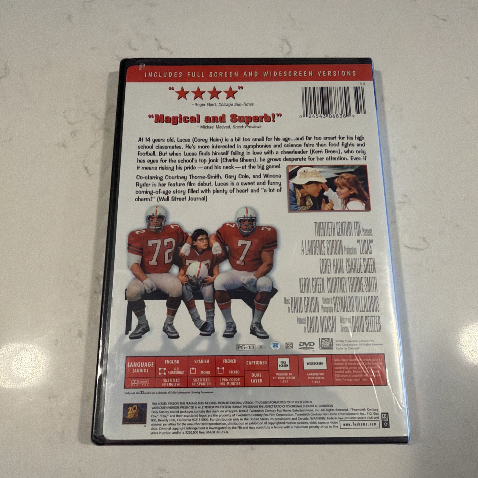 Lucas (DVD, 1986) Corey Haim Charlie Sheen Winona Ryder New Factory Sealed OOP