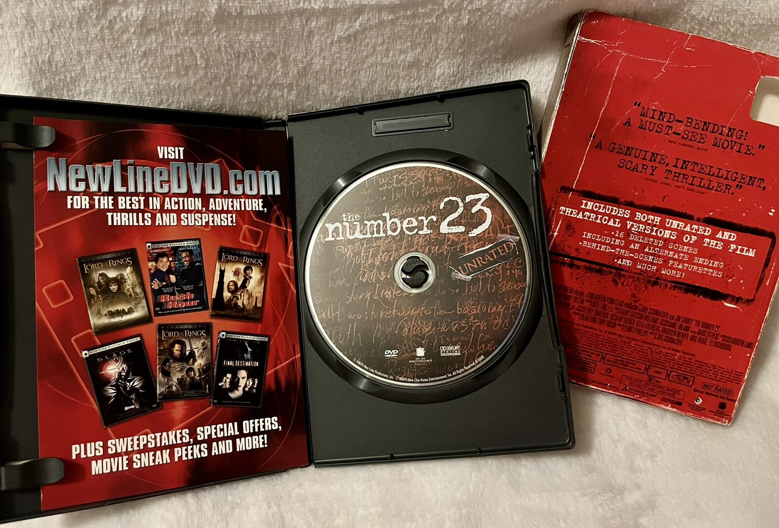 The Number 23 DVD, 2007 with slipcover Jim Carrey