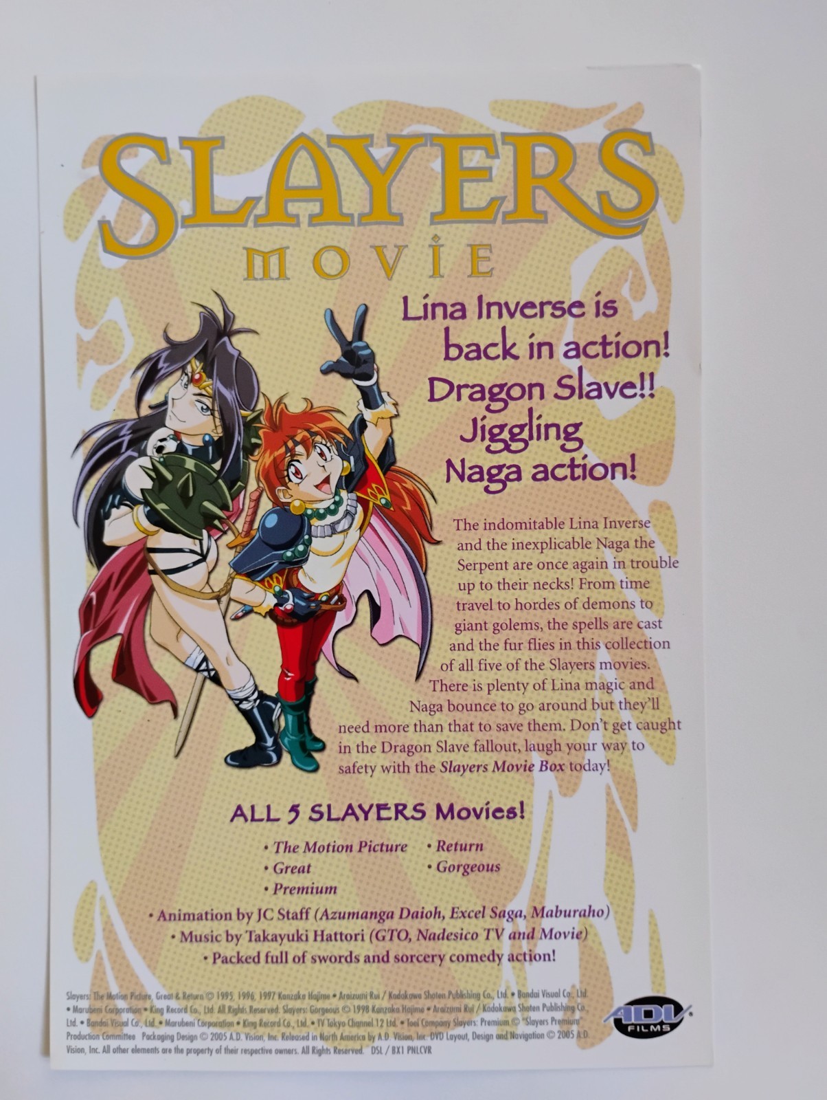 Slayers Movie Box Set Collection – All 5 DVD Anime Movies – ADV Films