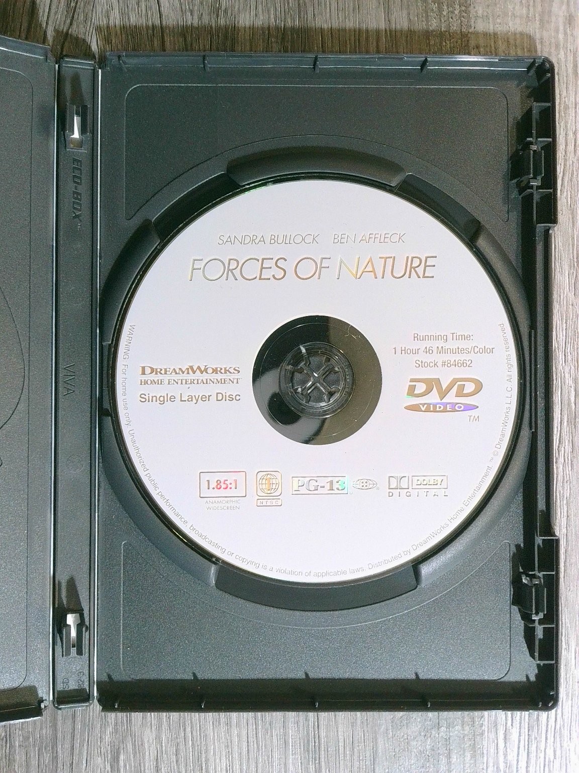 Forces of Nature DVD 1999 Sandra Bullock Ben Affleck Romantic Comedy