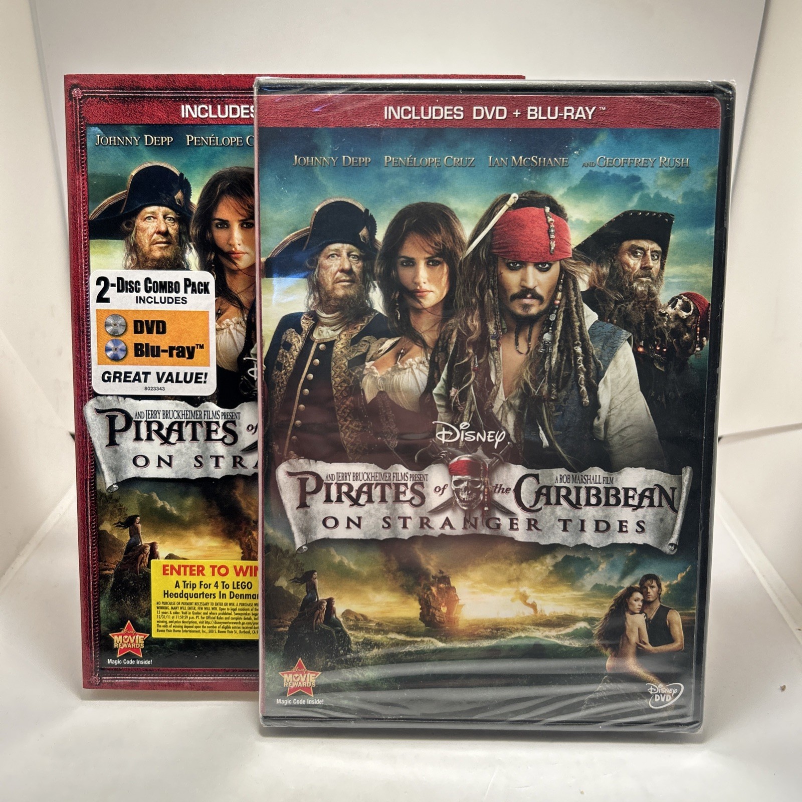 PIRATES OF THE CARIBBEAN-ON STRANGER TIDES (BLU-RAY + DVD w/ SLIPCOVER) NEW!