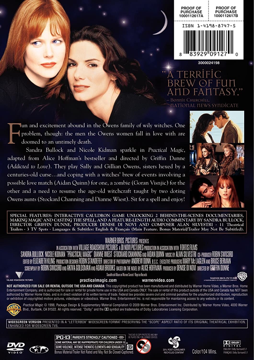 Practical Magic (Keep Case Packaging) (DVD) Sandra Bullock Nicole Kidman