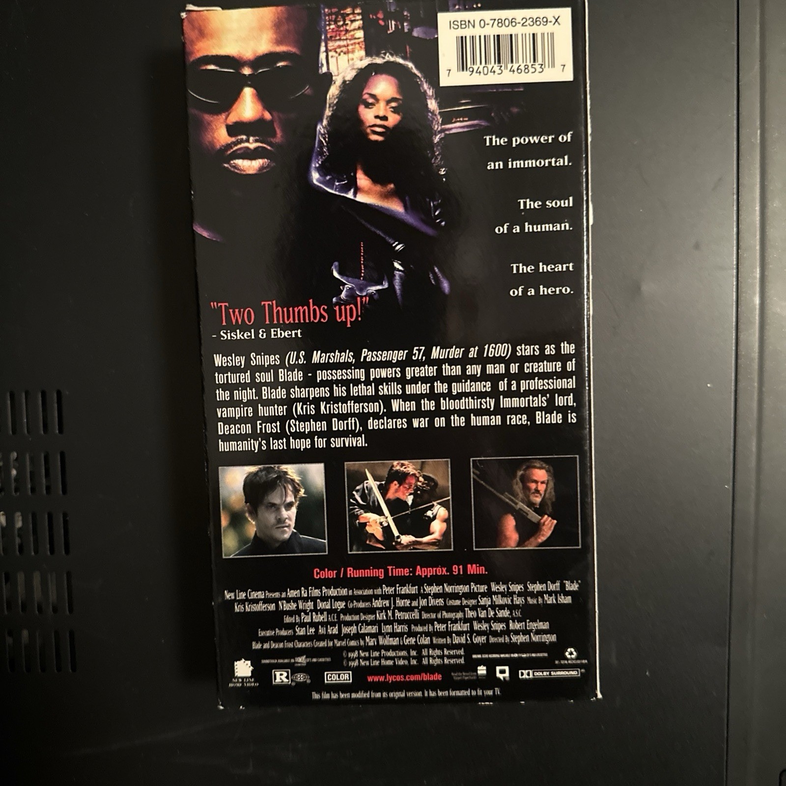 Blade (1998 VHS) Wesley Snipes, Stephen Dorff Horror, Sci-Fi Daywalkers