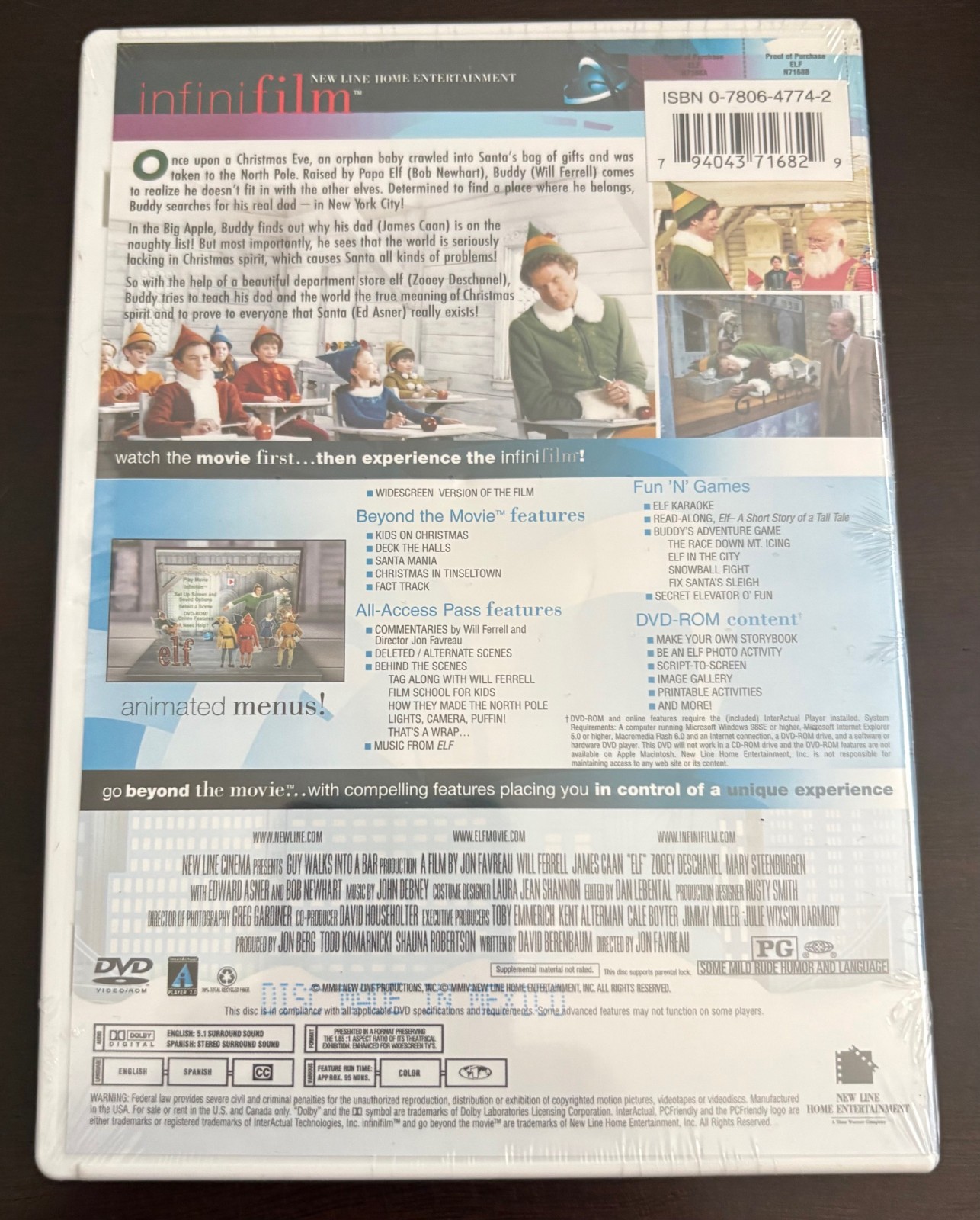 Elf DVD Will Ferrell With James Caan – Infinifilm – 2003 New & Sealed
