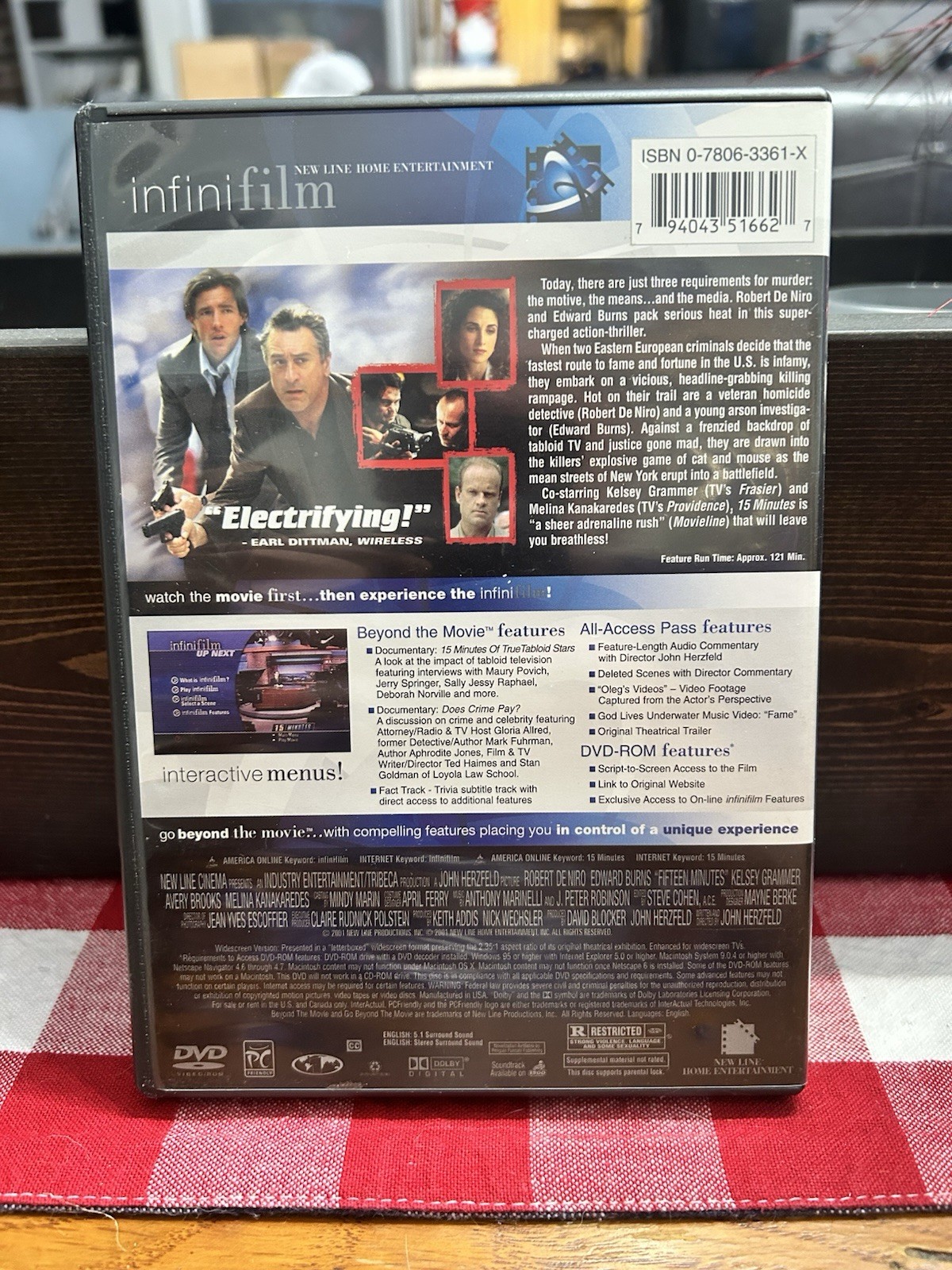 15 Minutes DVD (2001) Robert De Niro, Edward Burns, InfiniFilm Edition