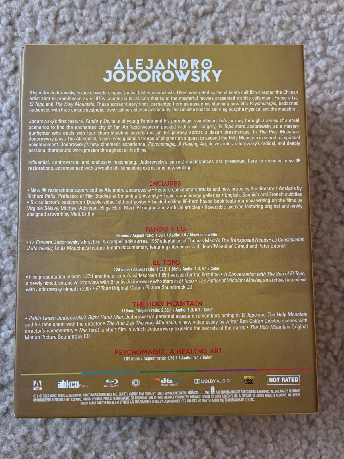 Alejandro Jodorowsky Collection Bluray Box Set Abkco FilmsArrow Video OO G2U