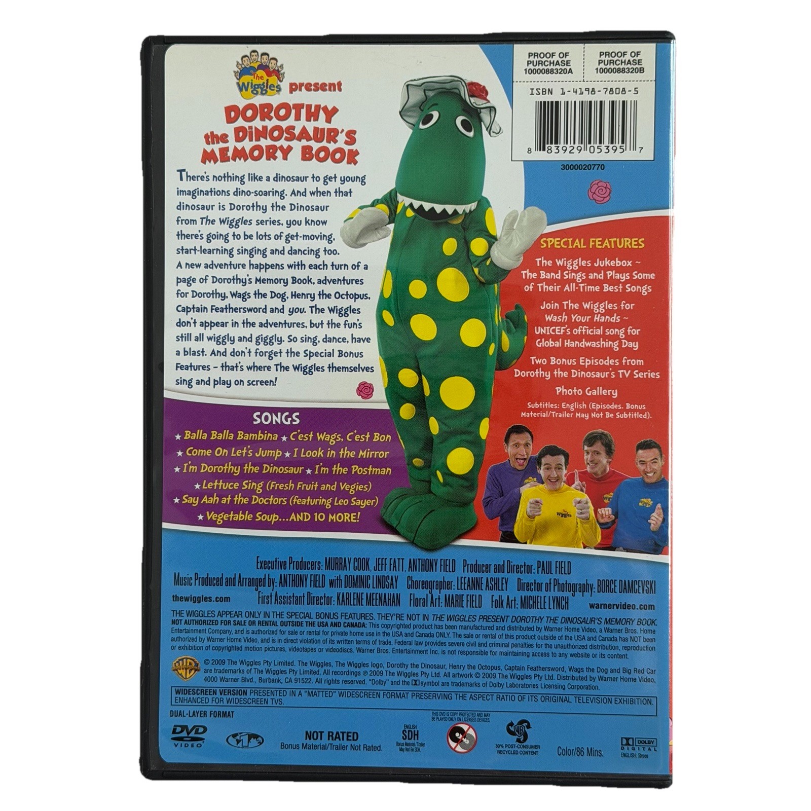 The Wiggles Dorothy the Dinosaur ( DVD, 2009 ) Kids Musical Sing Excellent Cond.
