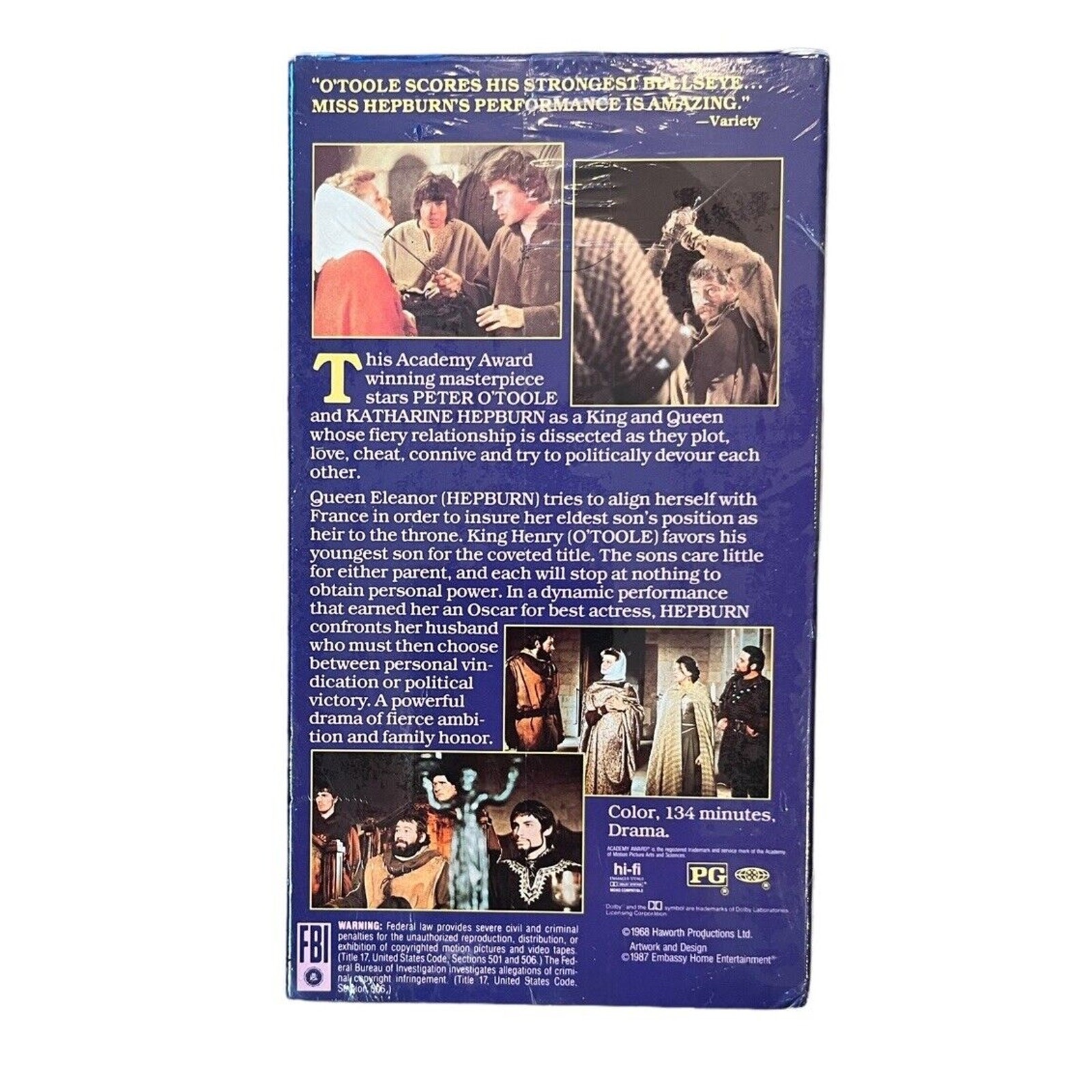 The Lion in Winter VHS Tape Movie New Sealed Rare Watermark New Line Home Video