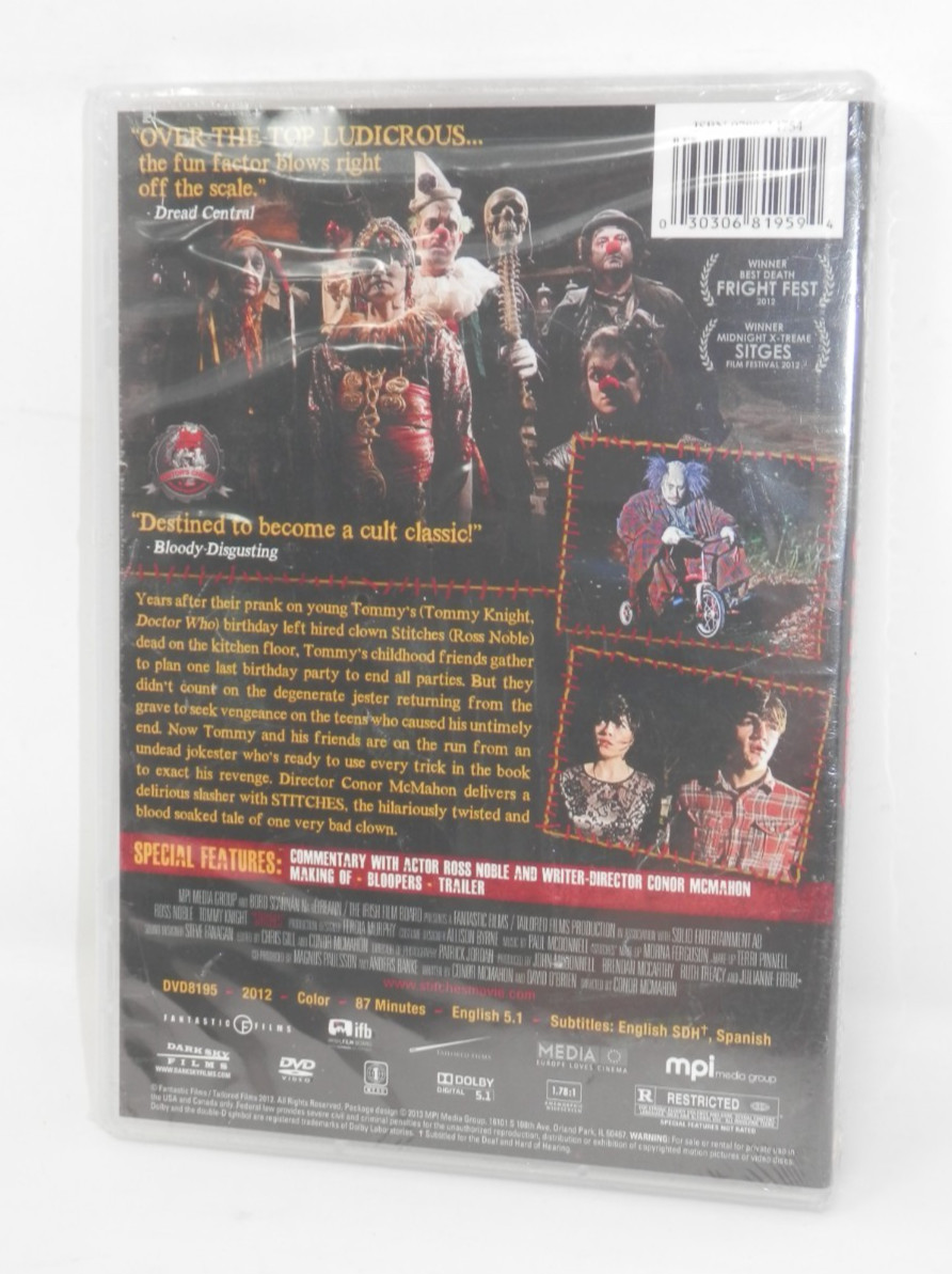 Stitches Horror Movie DVD Ross Noble Bad Clown Slasher Twisted Humor New SEALED