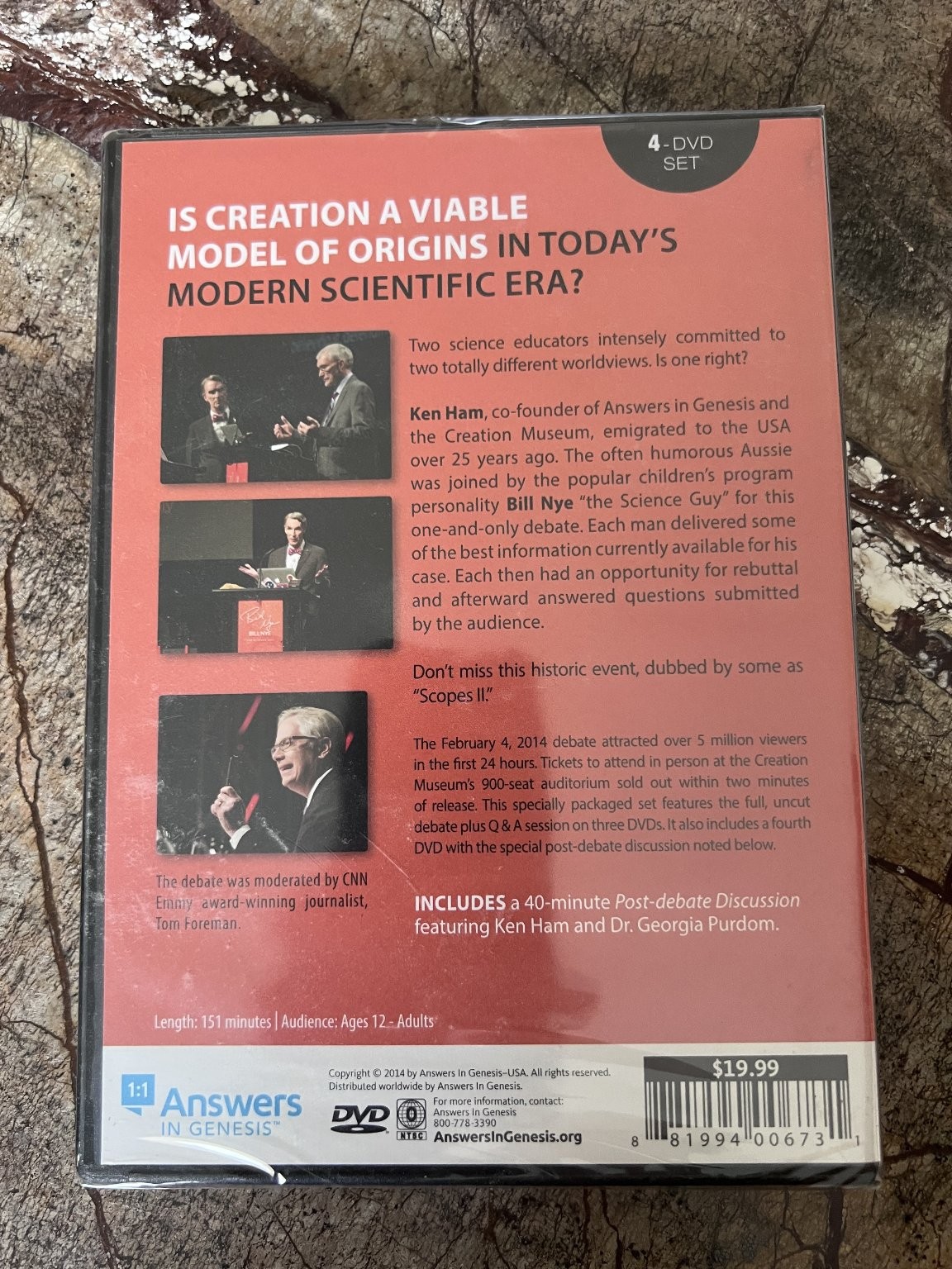 UNCENSORED Science: Bill Nye Debates Ken Ham (2014) 4-DVD Set