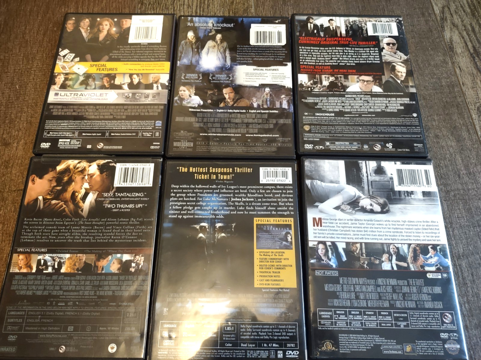 Thriller Drama Crime Mystery 6 DVD Lot Free Shipping Tested