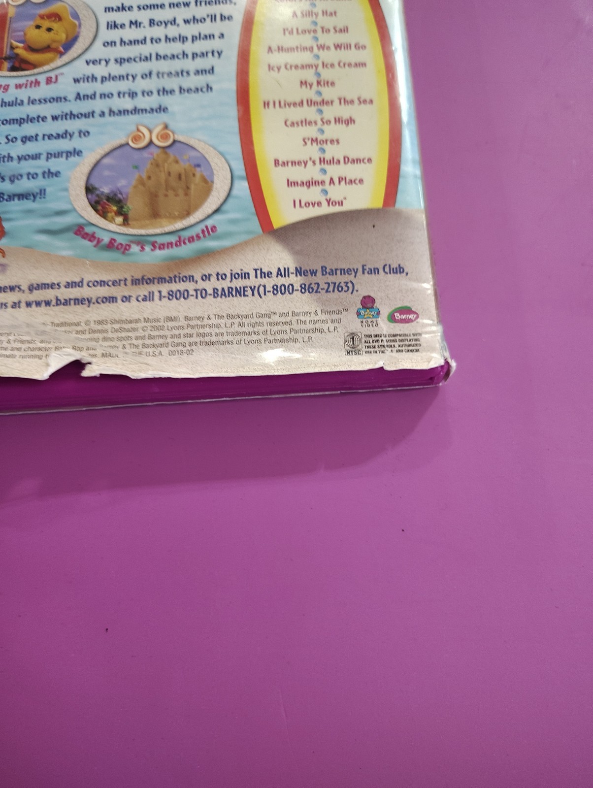 Barney’s Beach Party DVD Never Seen On TV 50 Min Summer Fun Purple Case