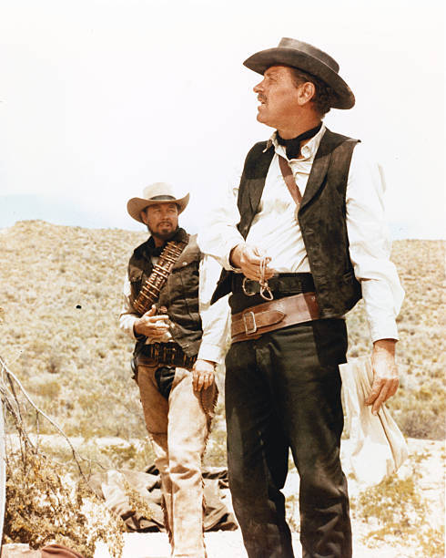 Ben Johnson and William Holden in a scene from the western The Wil- Old Photo