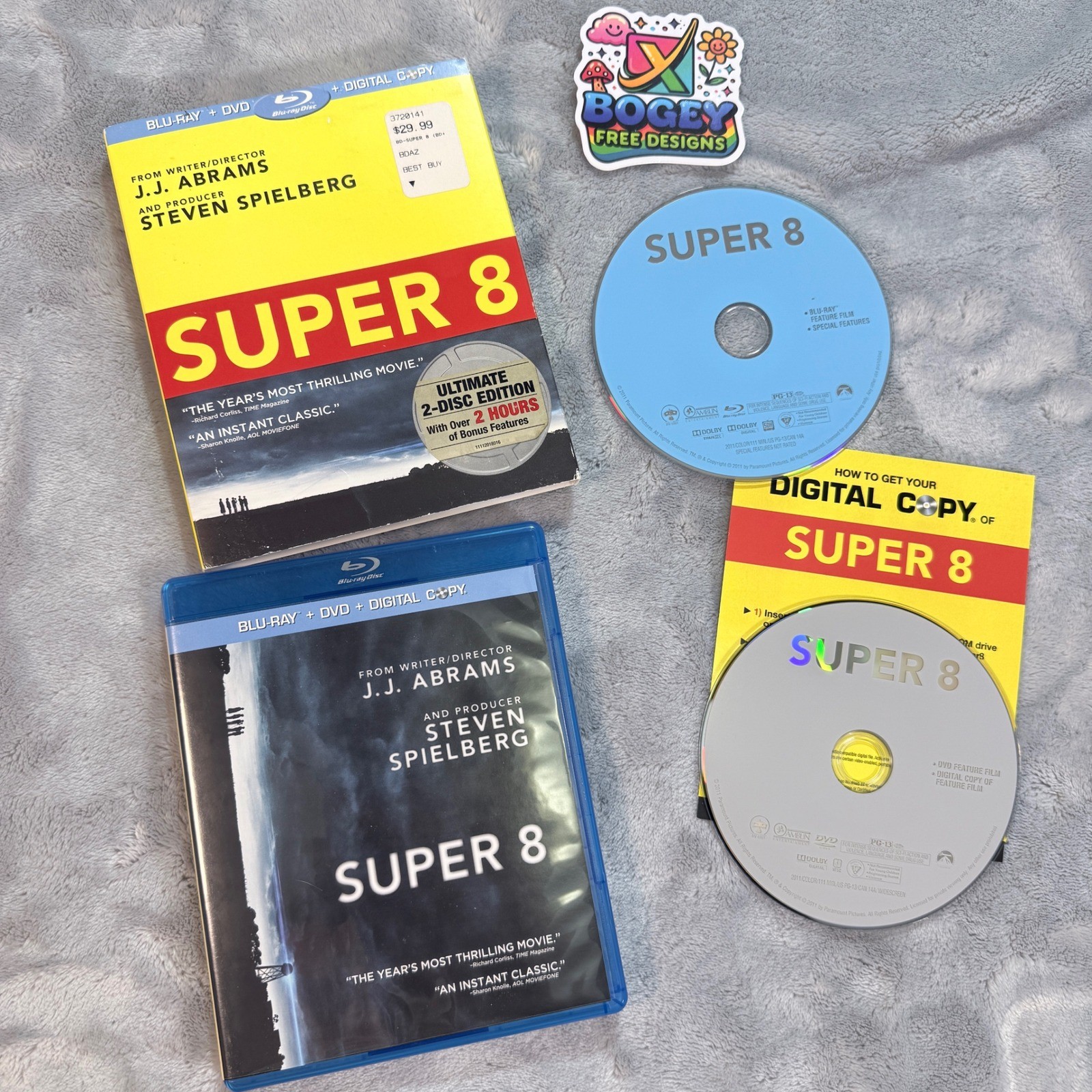 Super 8 Blu Ray DVD Digital Copy Movie J J Abrams Steven Spielberg